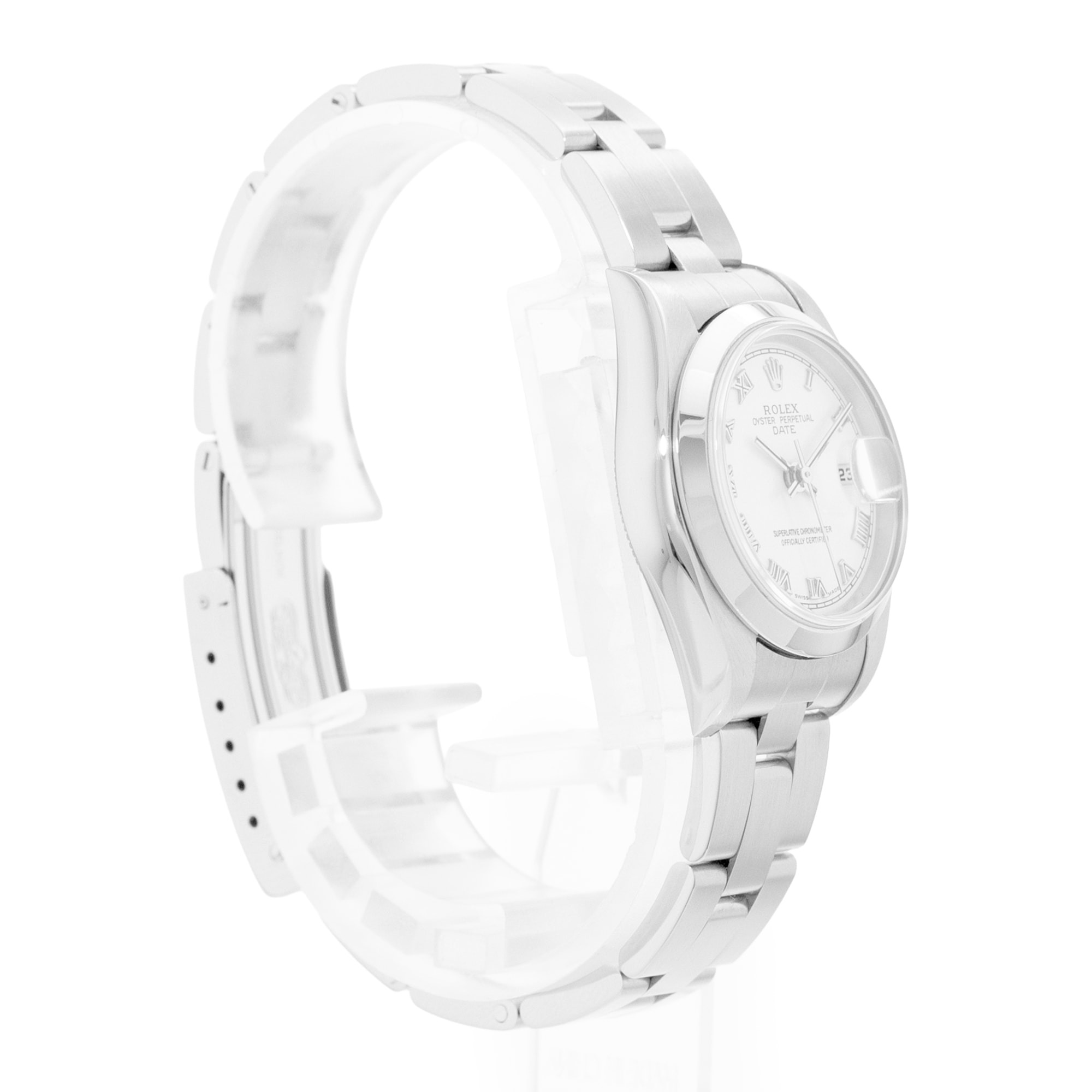 Rolex Oyster Perpetual 26 79160 White Roman Steel Automatic Ladies Watch Papers