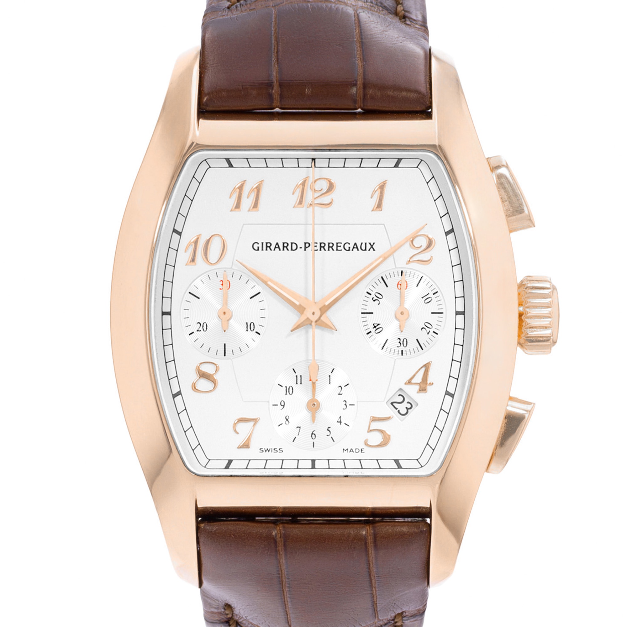 Girard Perregaux Richeville 2765 37mm White Rose Gold Automatic Mens Watch