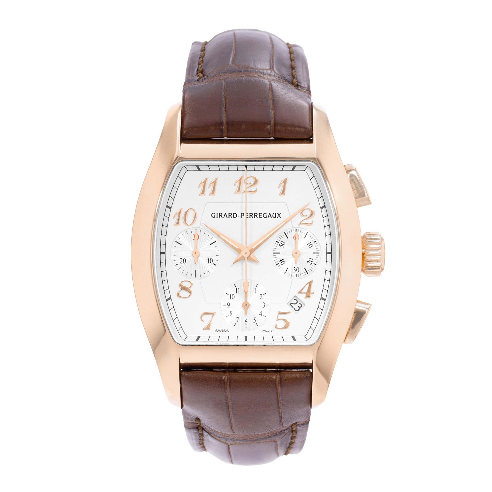 Girard Perregaux Richeville 2765 37mm White Rose Gold Automatic Mens Watch