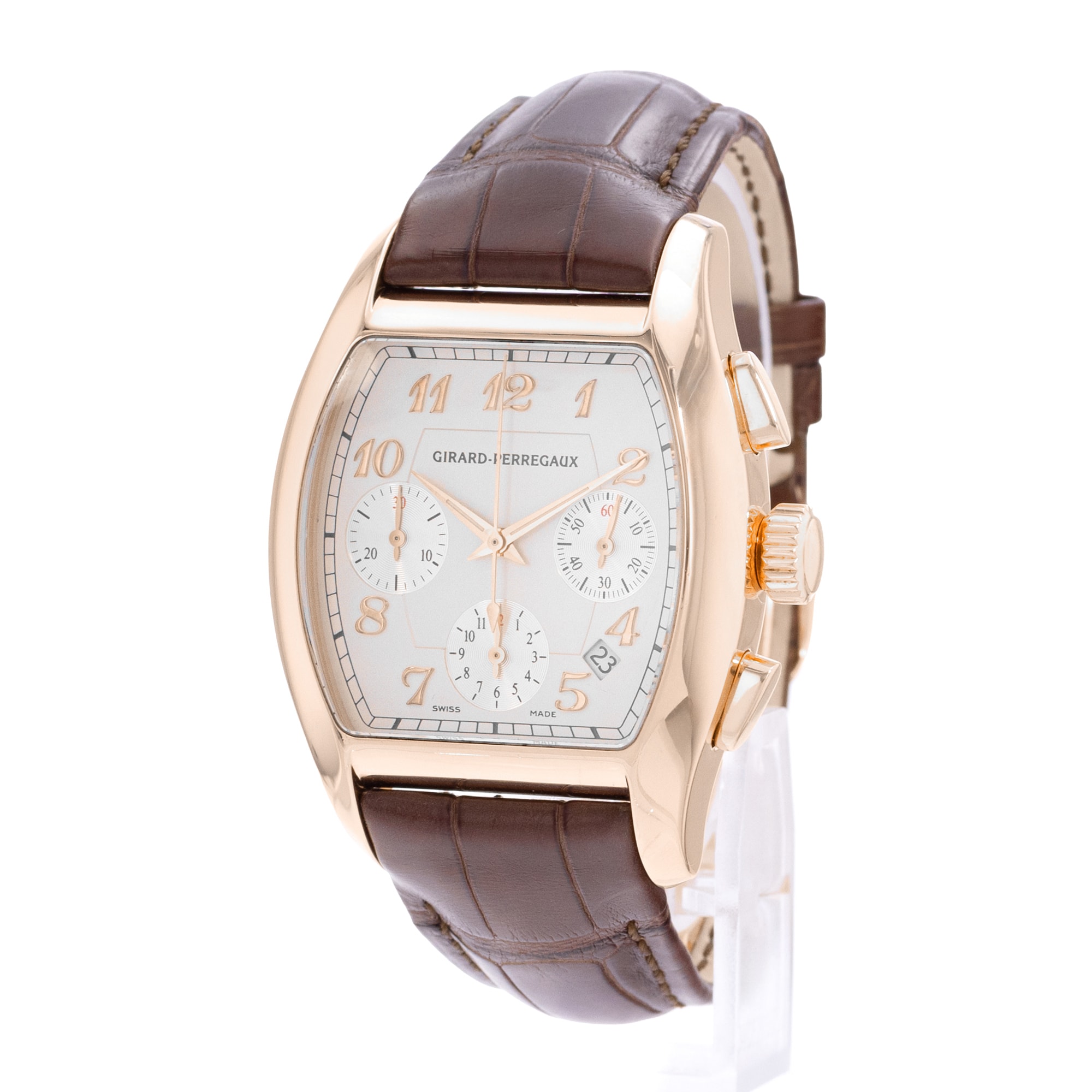 Girard Perregaux Richeville 2765 37mm White Rose Gold Automatic Mens Watch