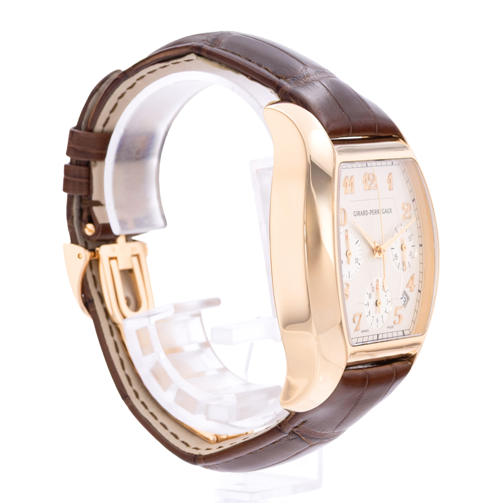 Girard Perregaux Richeville 2765 37mm White Rose Gold Automatic Mens Watch