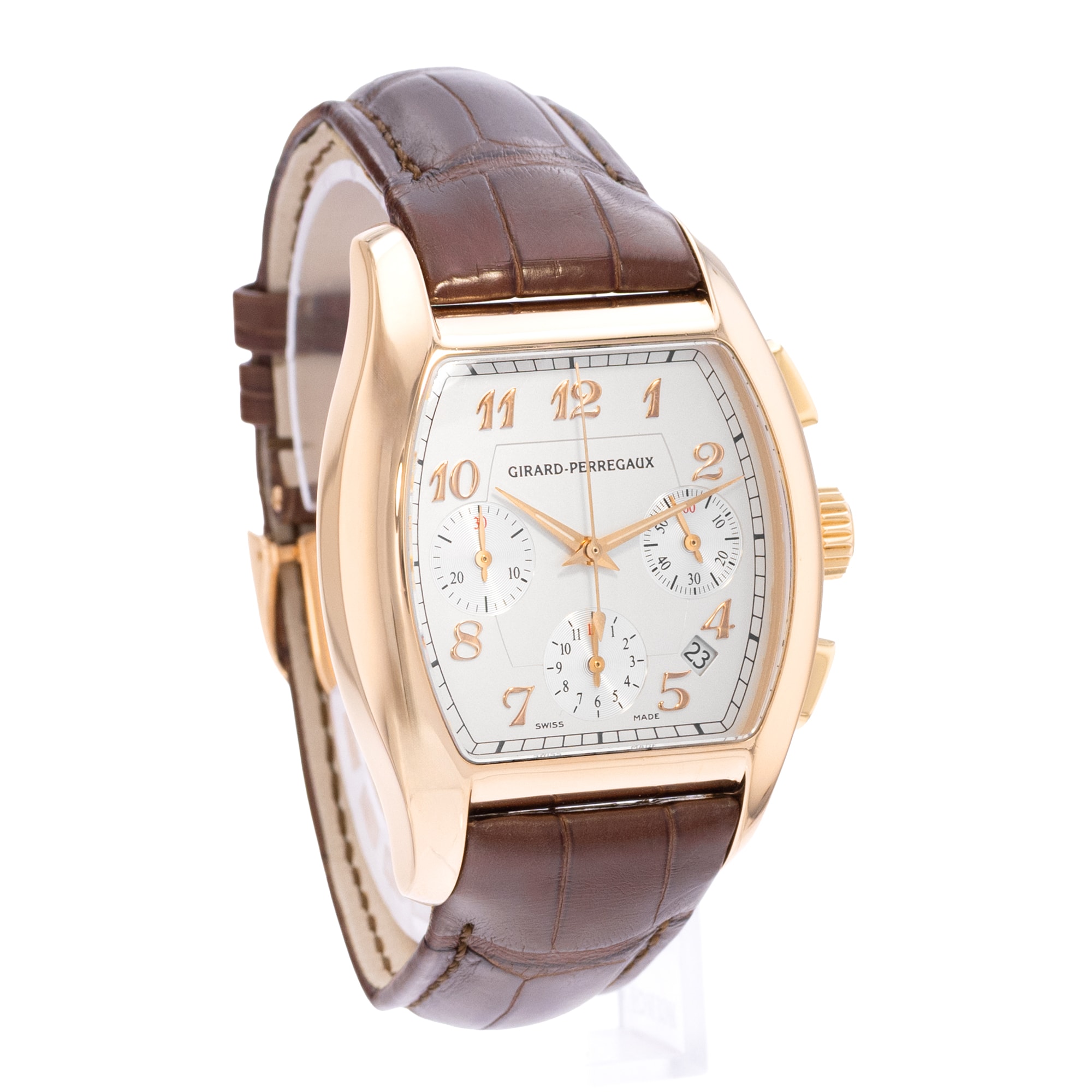 Girard Perregaux Richeville 2765 37mm White Rose Gold Automatic Mens Watch