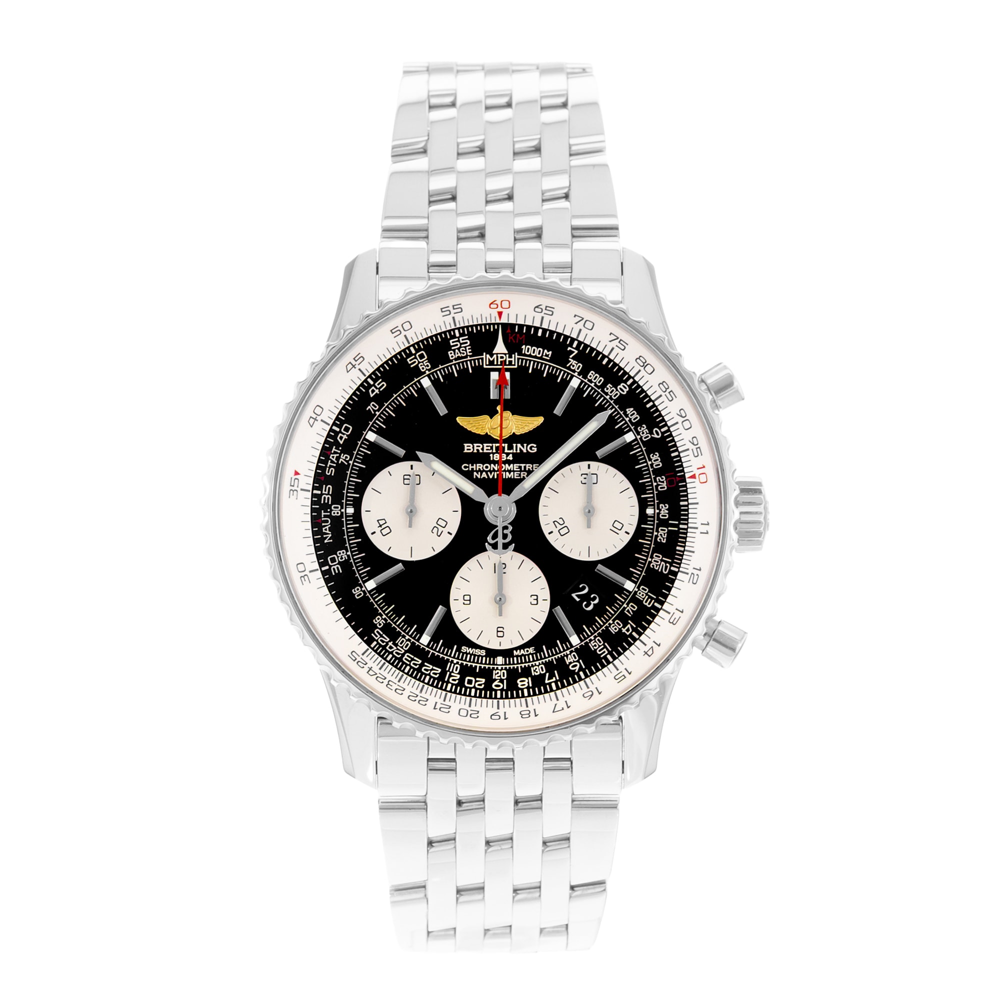 Breitling Navitimer 01 AB0120 43mm Black Steel Mens Watch Box