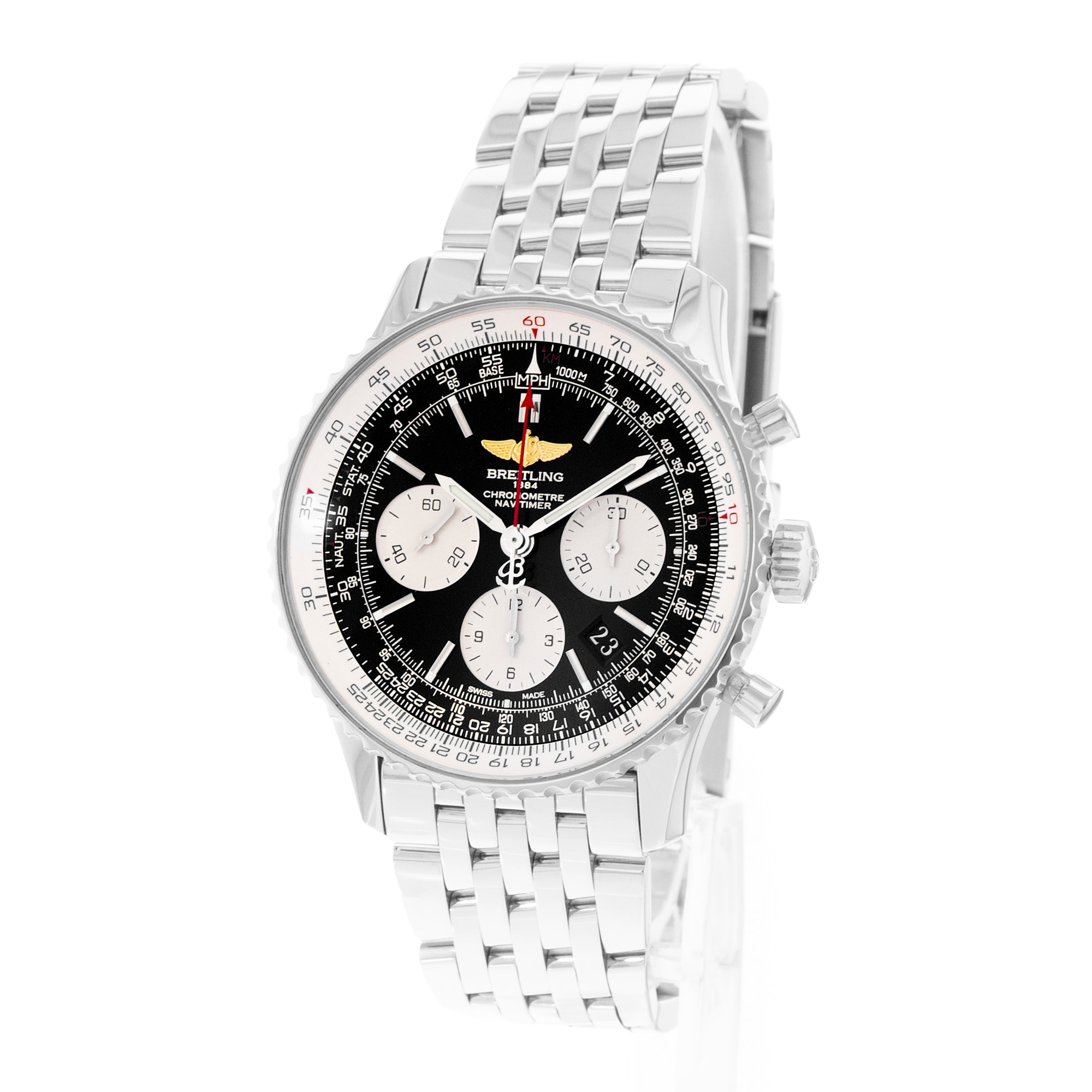 Breitling Navitimer 01 AB0120 43mm Black Steel Mens Watch Box