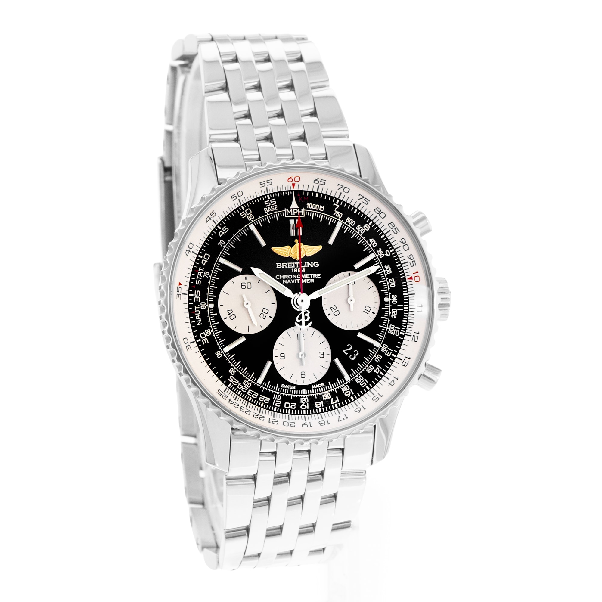 Breitling Navitimer 01 AB0120 43mm Black Steel Mens Watch Box
