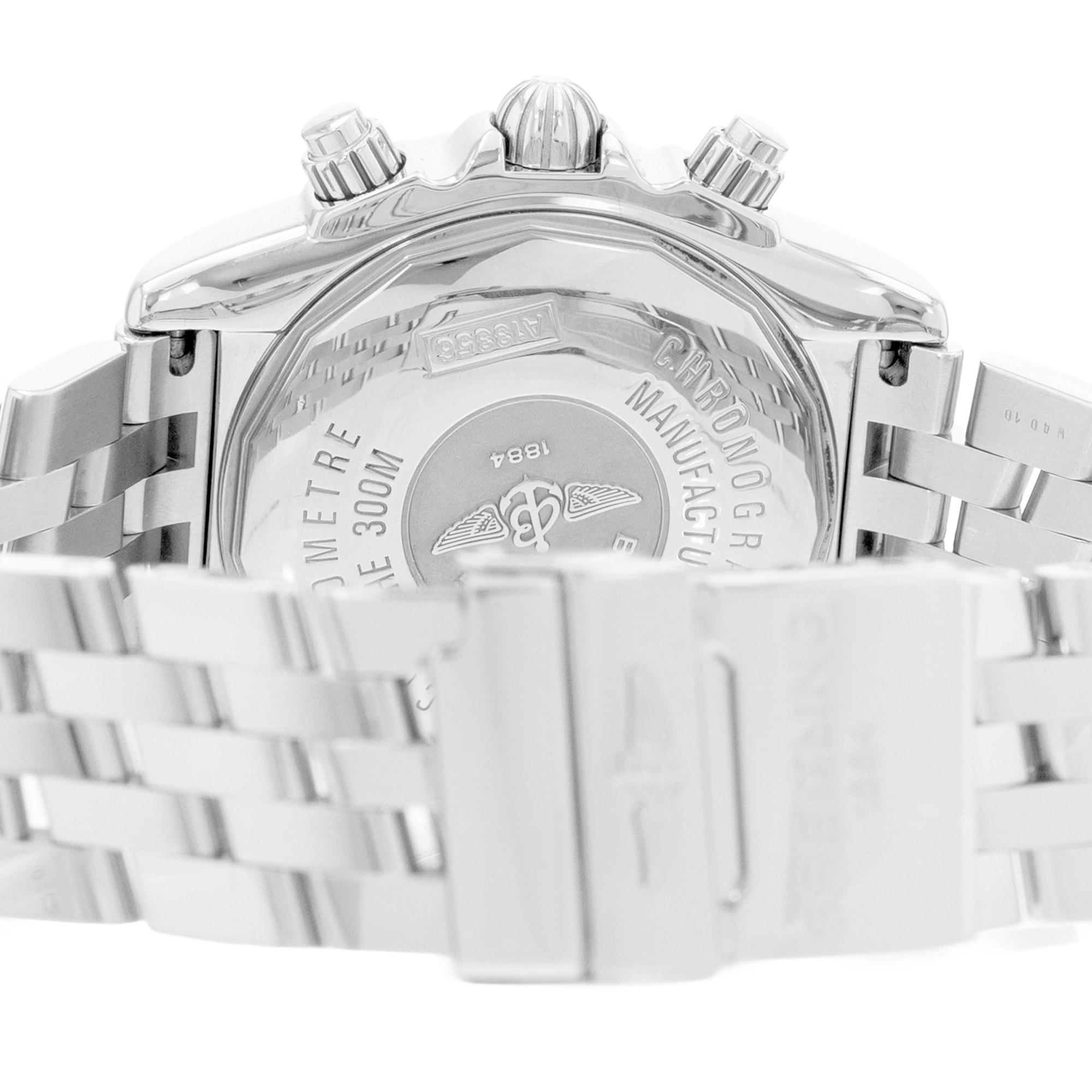 Breitling Chronomat Evolution A156A69PA 44mm MOP Steel Mens Watch Box Card