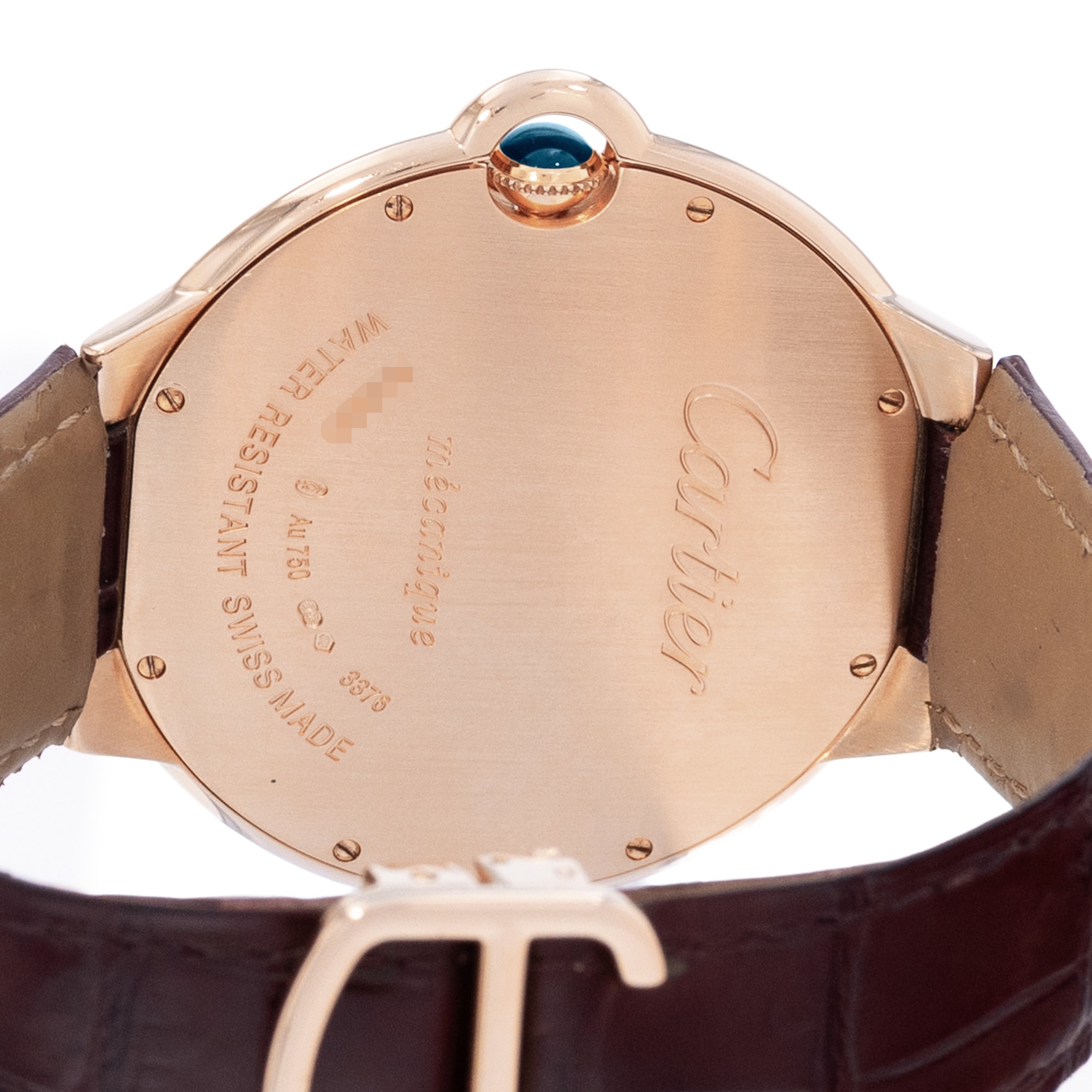Cartier Ballon Bleu 46mm W6920054 3376 46mm Silver Dial Rose Gold Mens Watch
