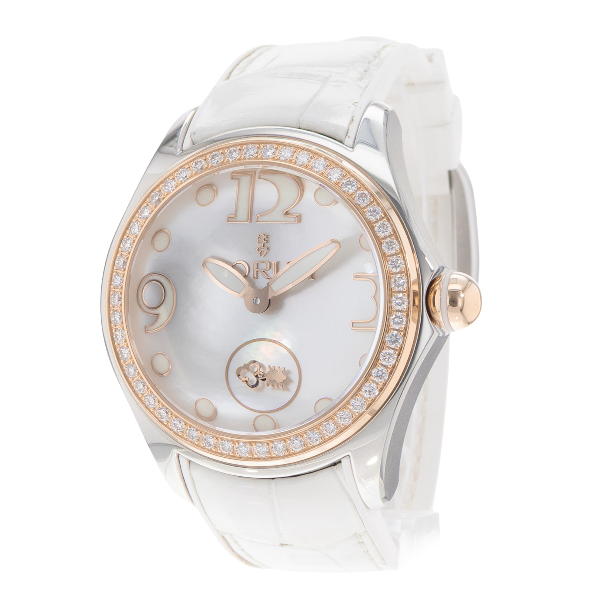 Corum Bubble L295/03052 42mm MOP Dial Steel Rose Gold Diamonds Ladies Watch