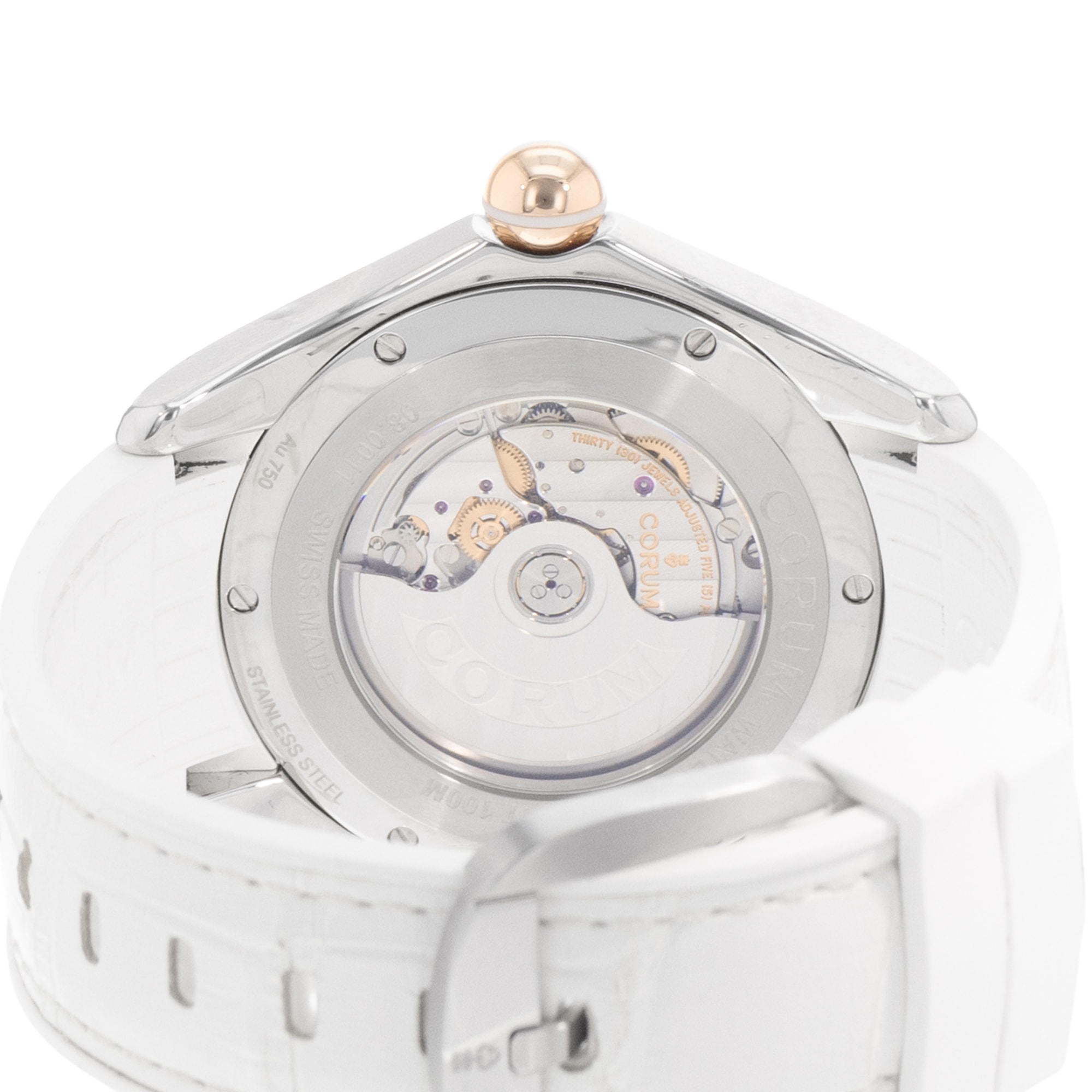 Corum Bubble L295/03052 42mm MOP Dial Steel Rose Gold Diamonds Ladies Watch