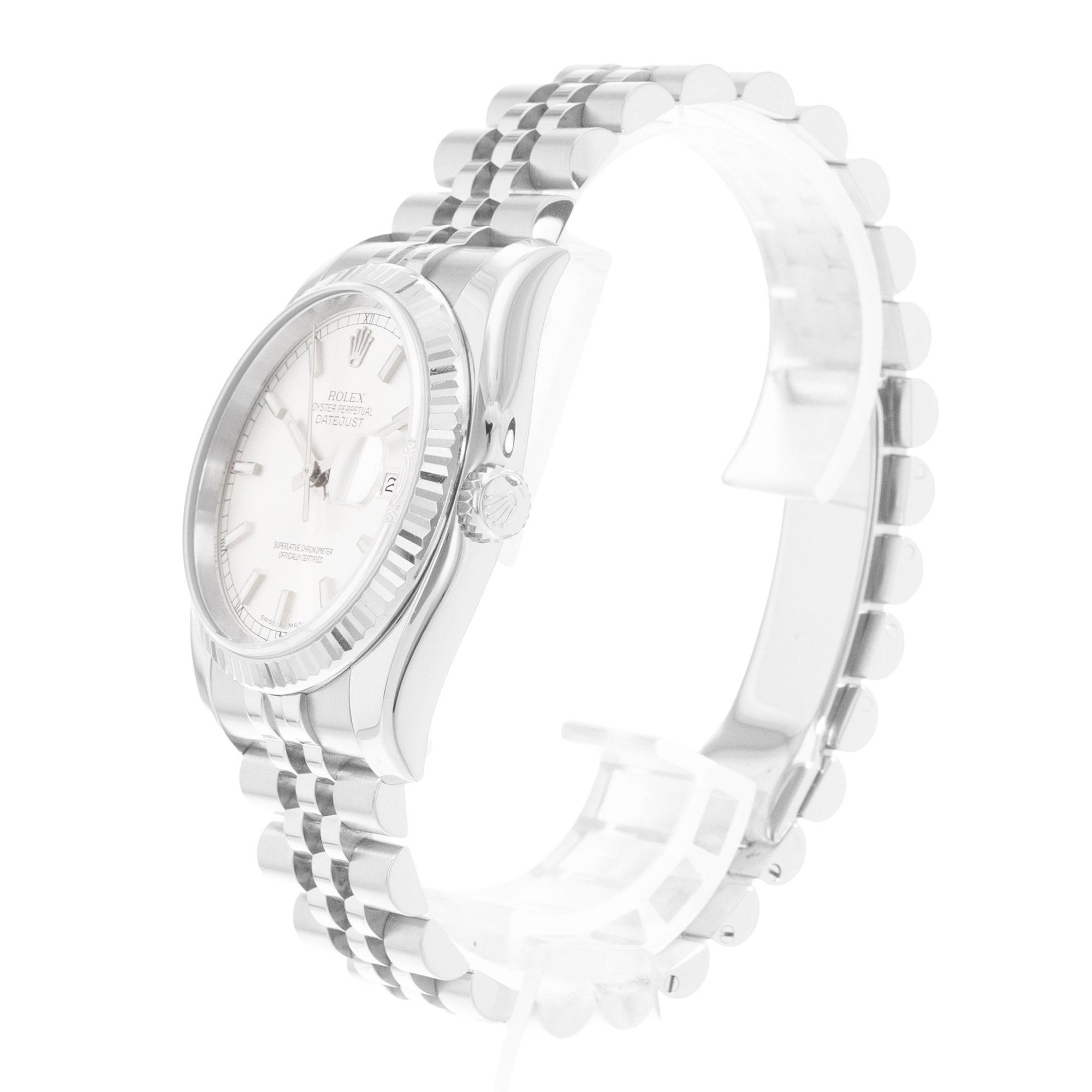 Rolex Datejust 36 116234 Silver Dial Steel Jubilee Automatic Mens Watch Papers