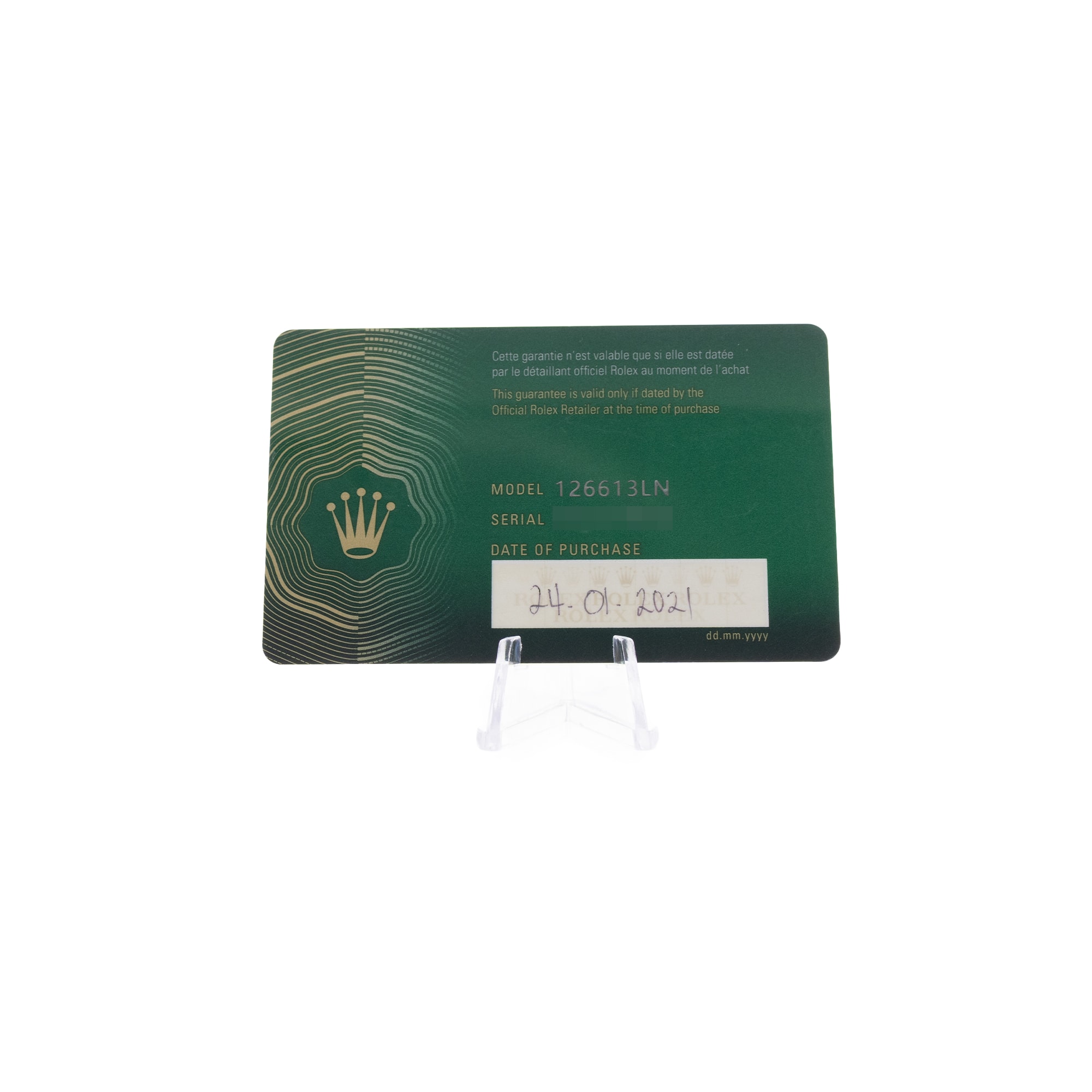 Rolex Submariner Date 126613 41mm Black Dial Steel Yellow Gold Mens Watch Card