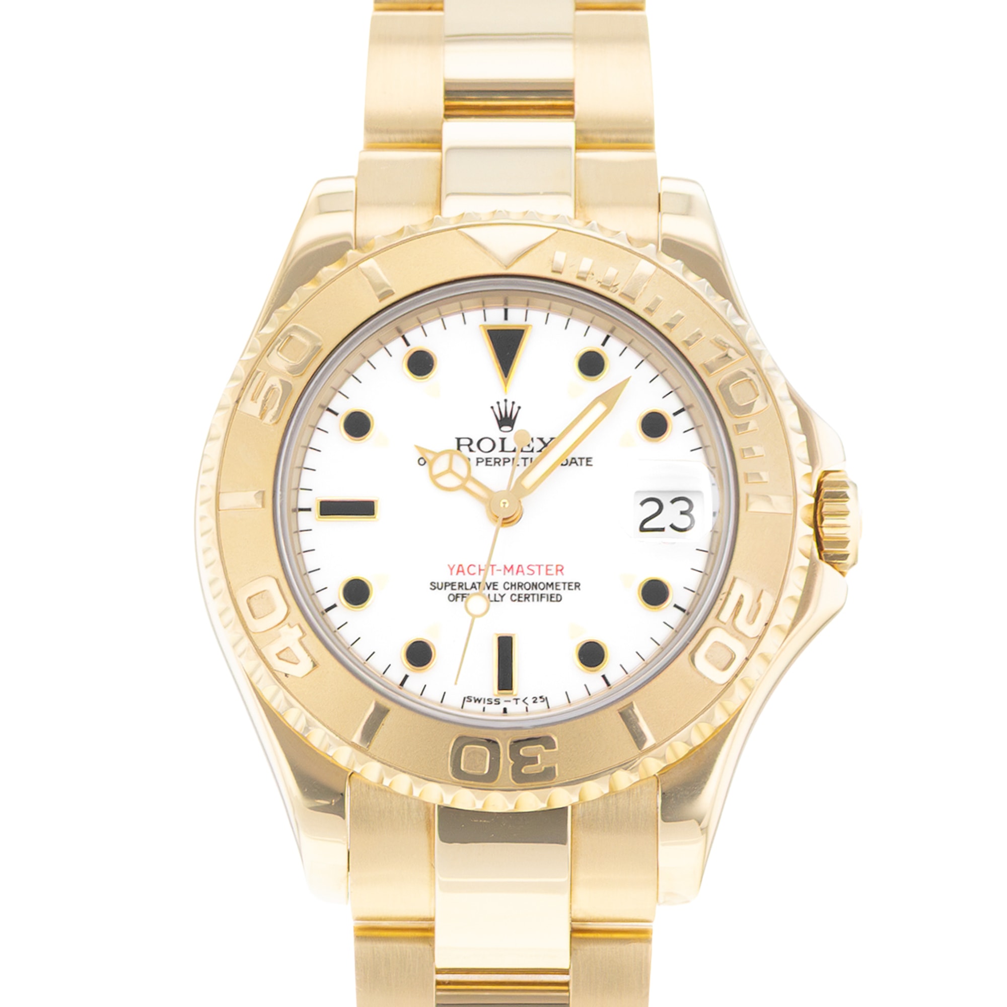 Rolex Yacht-Master 35 68628 Vintage 18k Yellow Gold Automatic Mens Watch