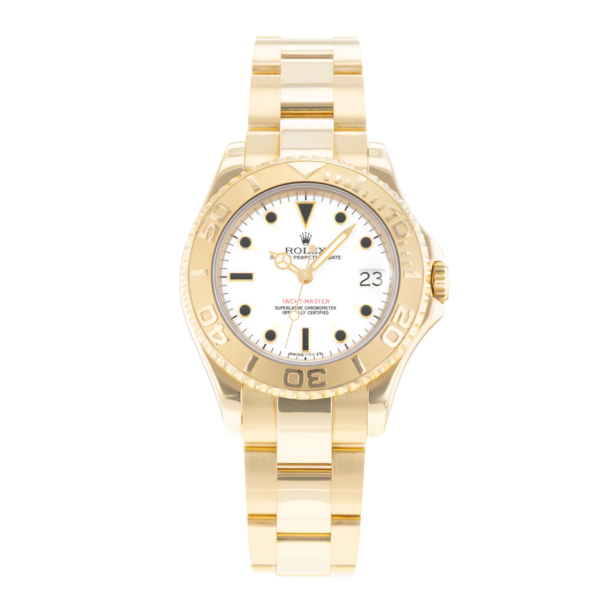 Rolex Yacht-Master 35 68628 Vintage 18k Yellow Gold Automatic Mens Watch