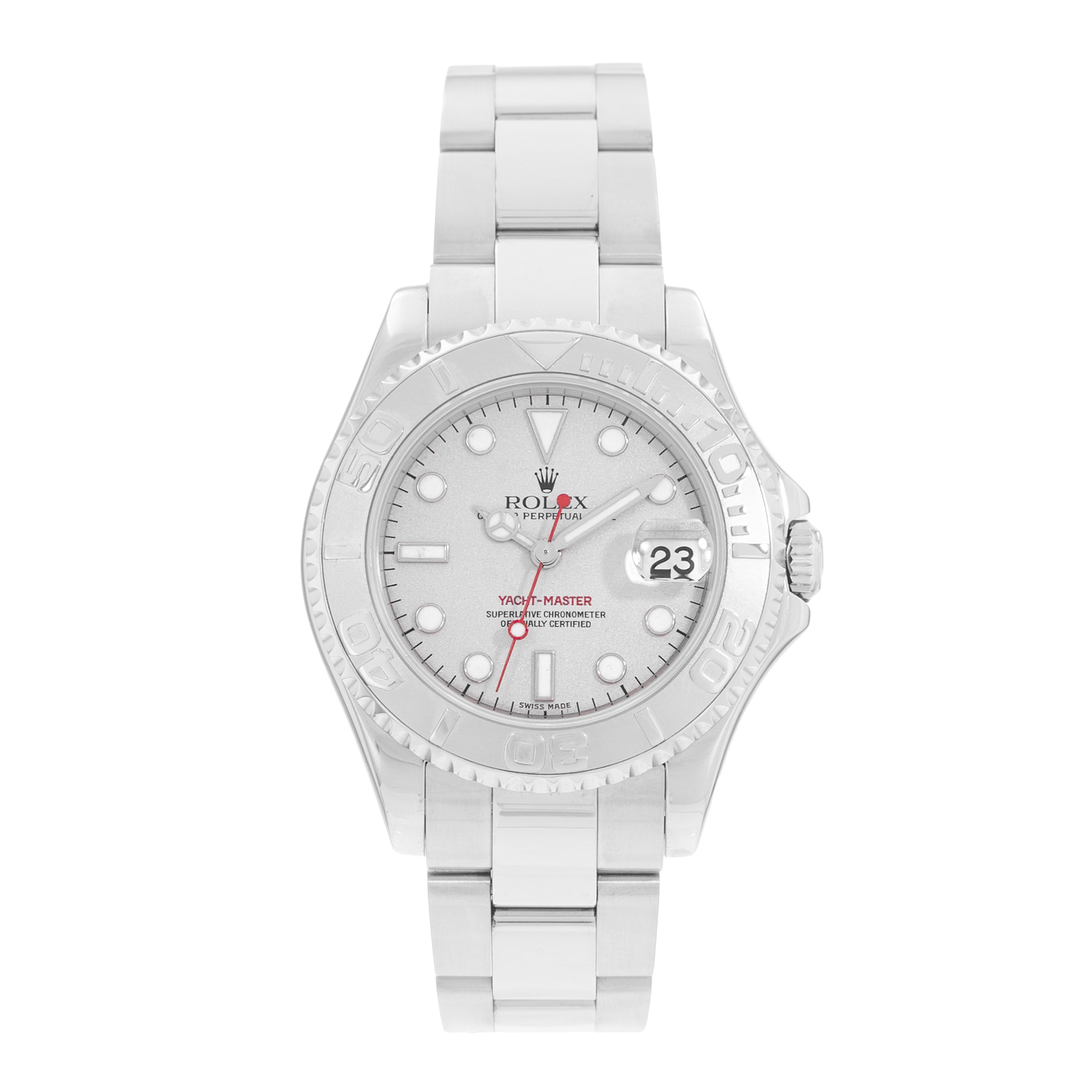 Rolex Yacht-Master 35 168622 Silver Dial Steel Mens Watch