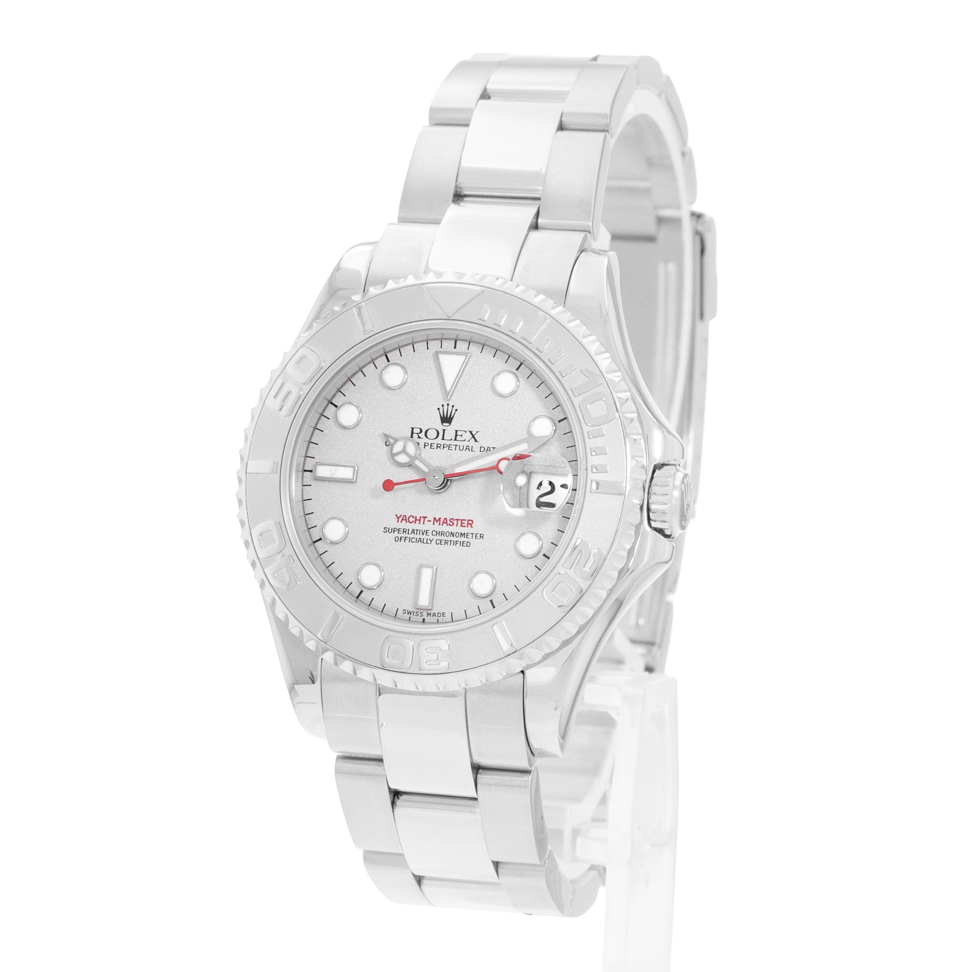 Rolex Yacht-Master 35 168622 Silver Dial Steel Mens Watch