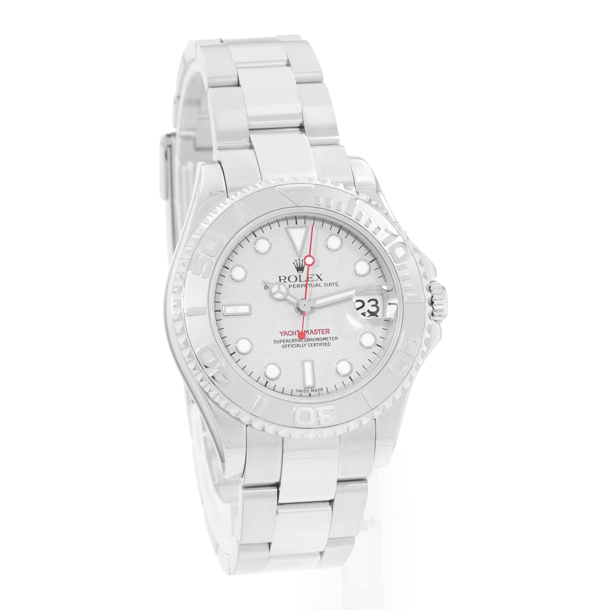Rolex Yacht-Master 35 168622 Silver Dial Steel Mens Watch