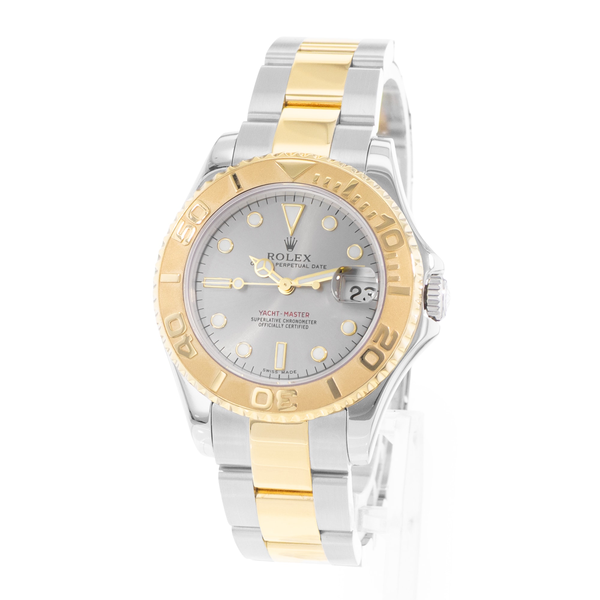 Rolex Yacht-Master 35 168623 Silver Dial Steel Yellow Gold Automatic Mens Watch