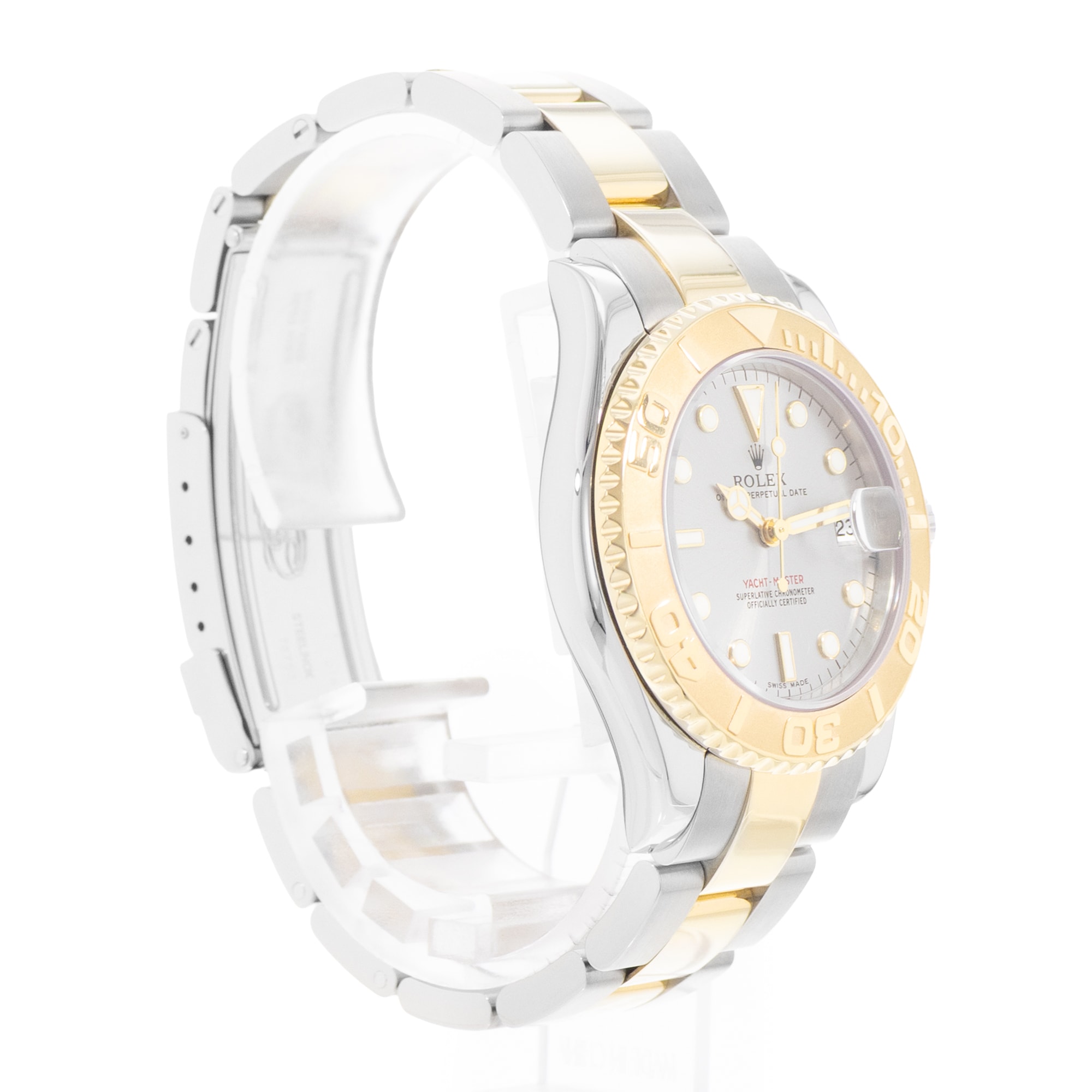 Rolex Yacht-Master 35 168623 Silver Dial Steel Yellow Gold Automatic Mens Watch