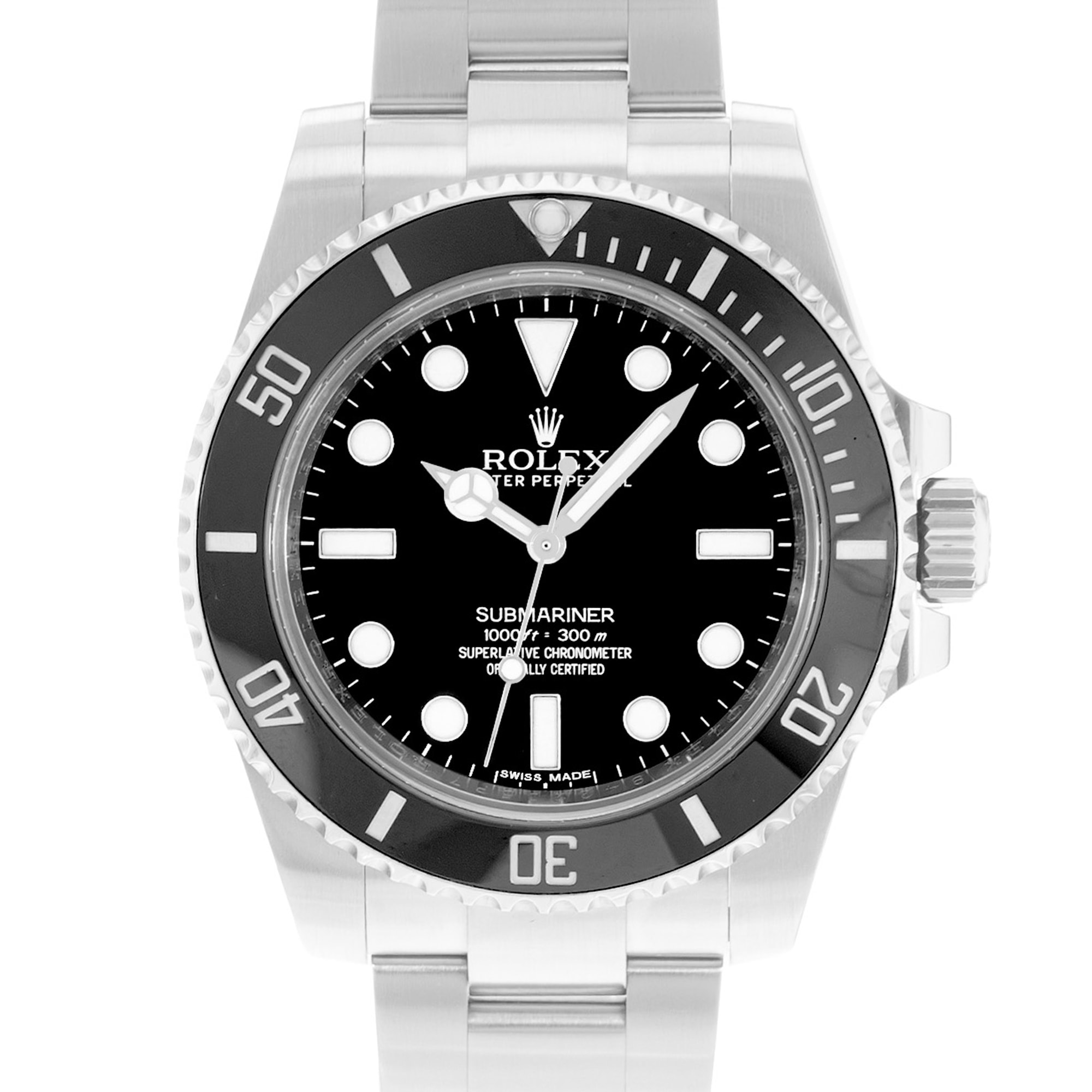 Rolex Submariner No Date 114060 40mm Black Dial Steel Oyster Mens Watch Card