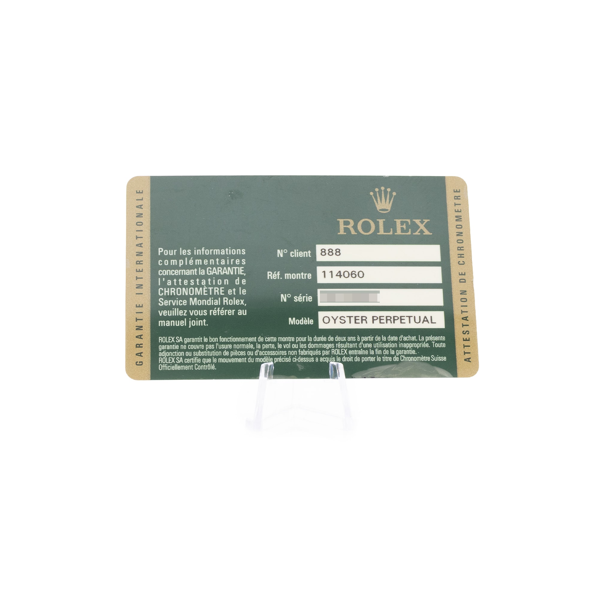 Rolex Submariner No Date 114060 40mm Black Dial Steel Oyster Mens Watch Card