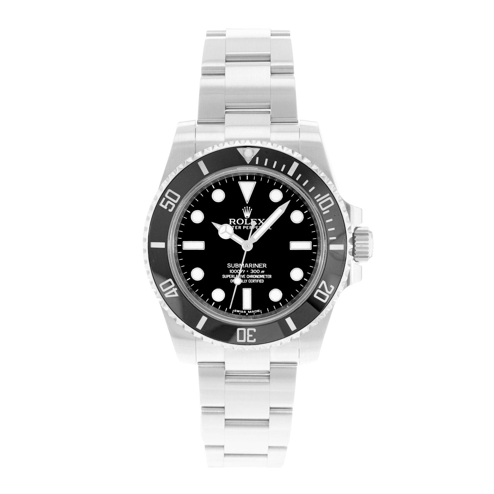 Rolex Submariner No Date 114060 40mm Black Dial Steel Oyster Mens Watch Card
