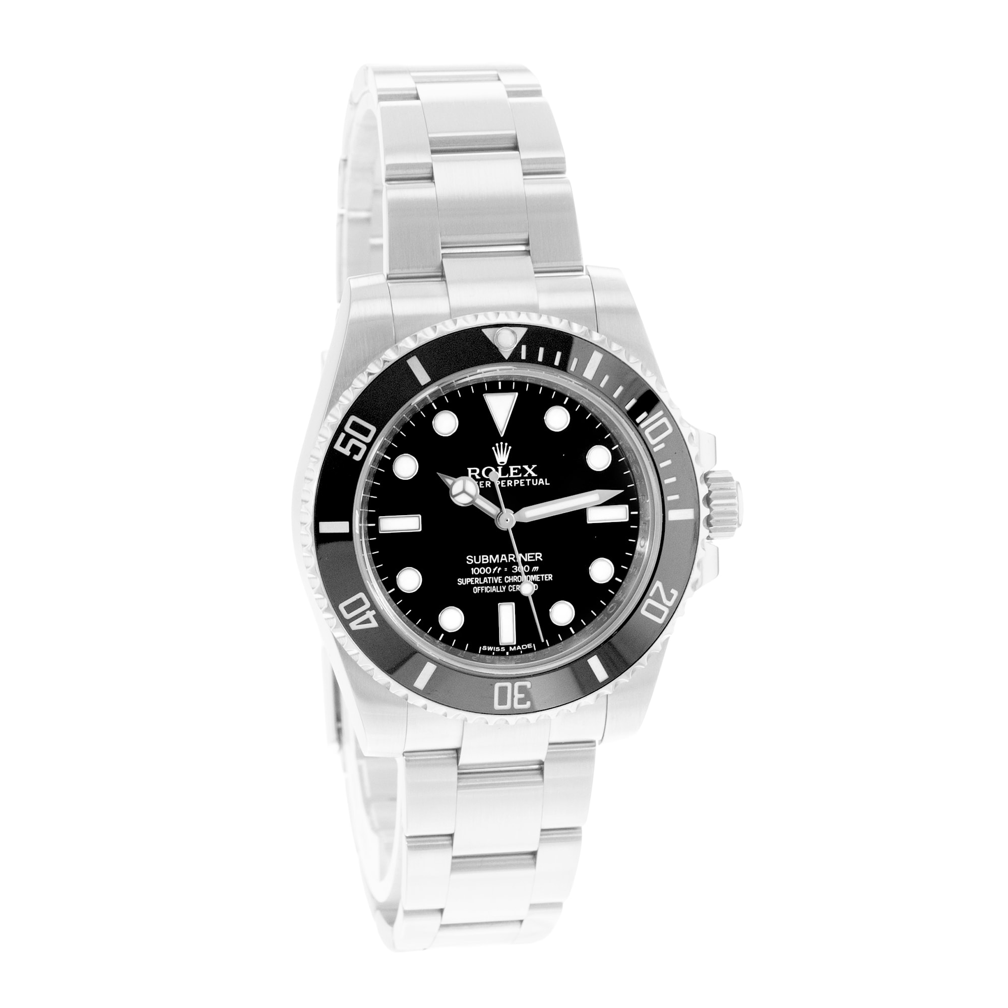 Rolex Submariner No Date 114060 40mm Black Dial Steel Oyster Mens Watch Card