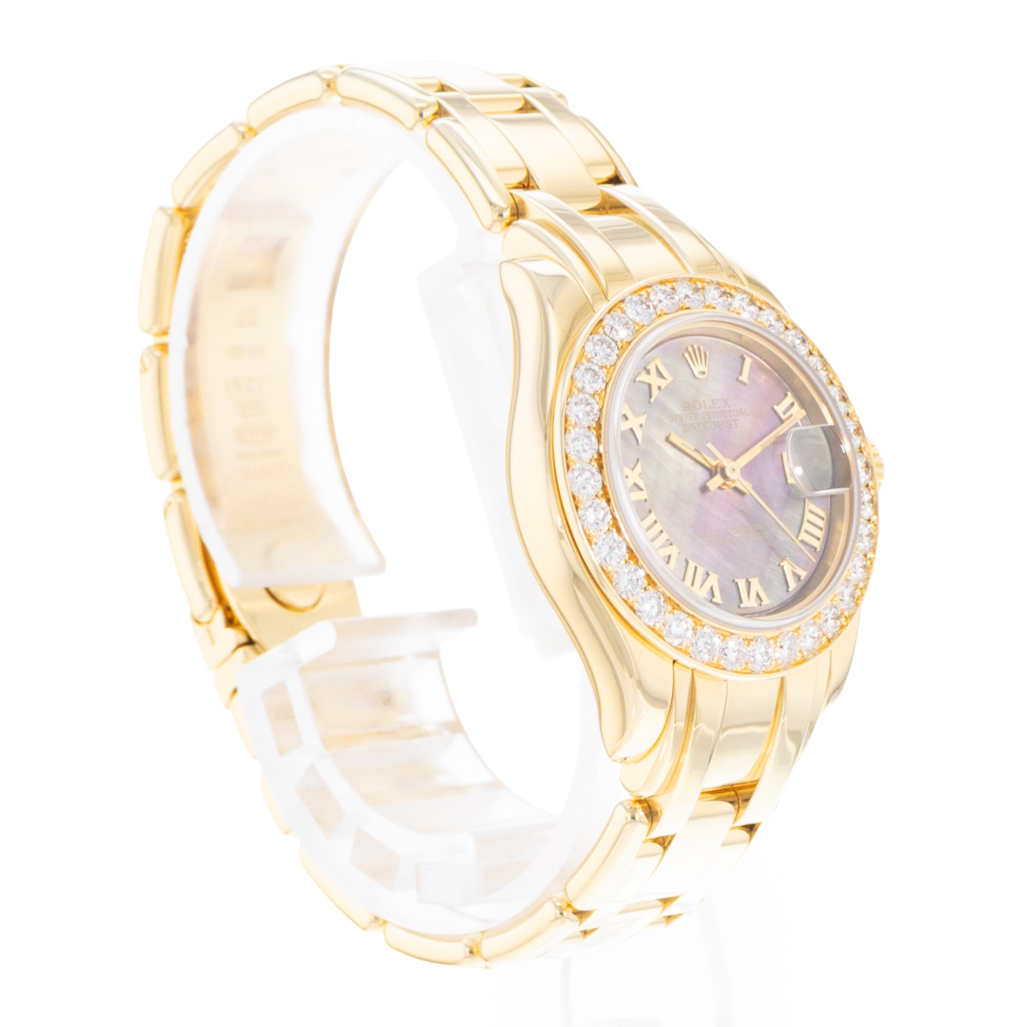 Rolex Pearlmaster 80298 29mm Mop Diamonds Yellow Gold Ladies Watch