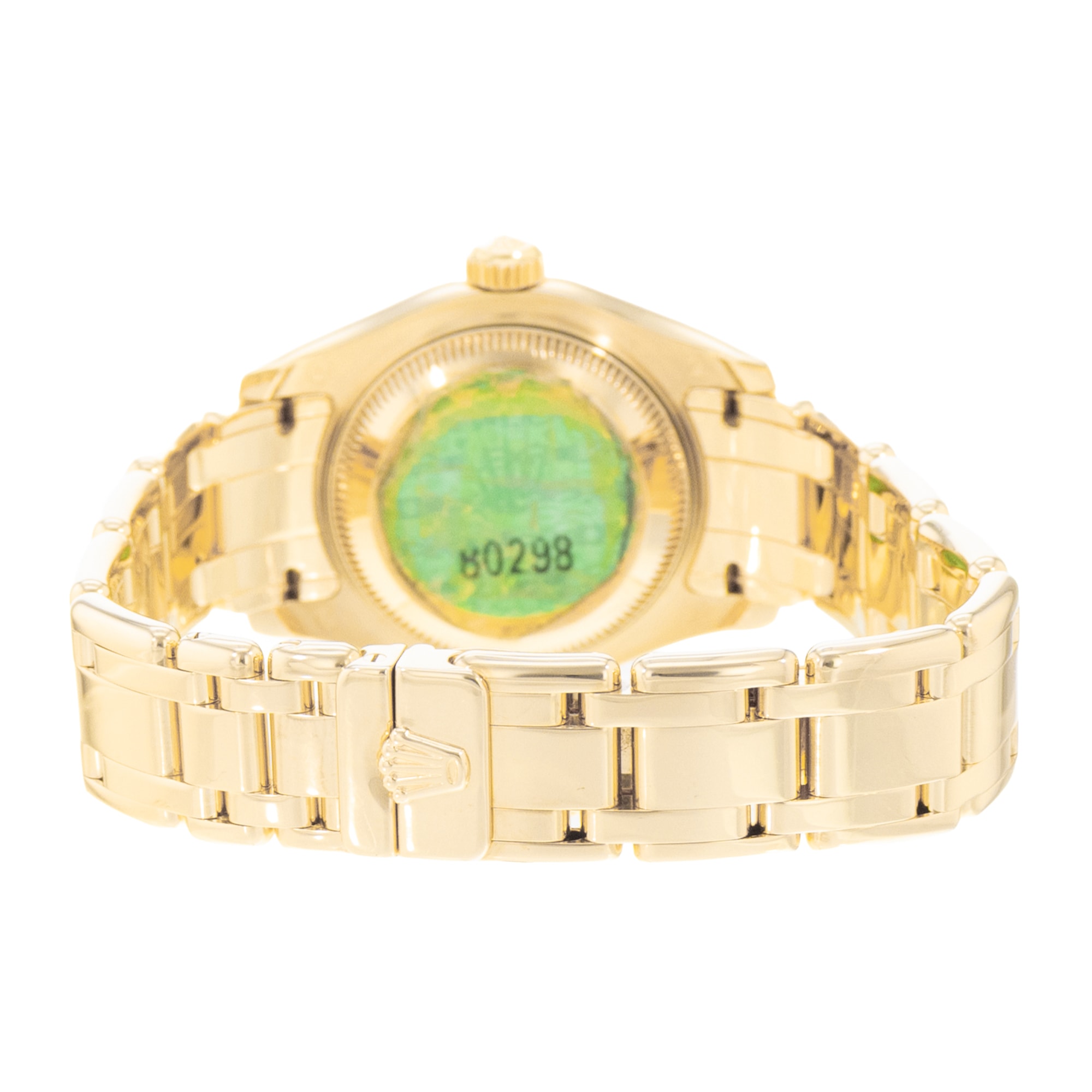 Rolex Pearlmaster 80298 29mm Mop Diamonds Yellow Gold Ladies Watch