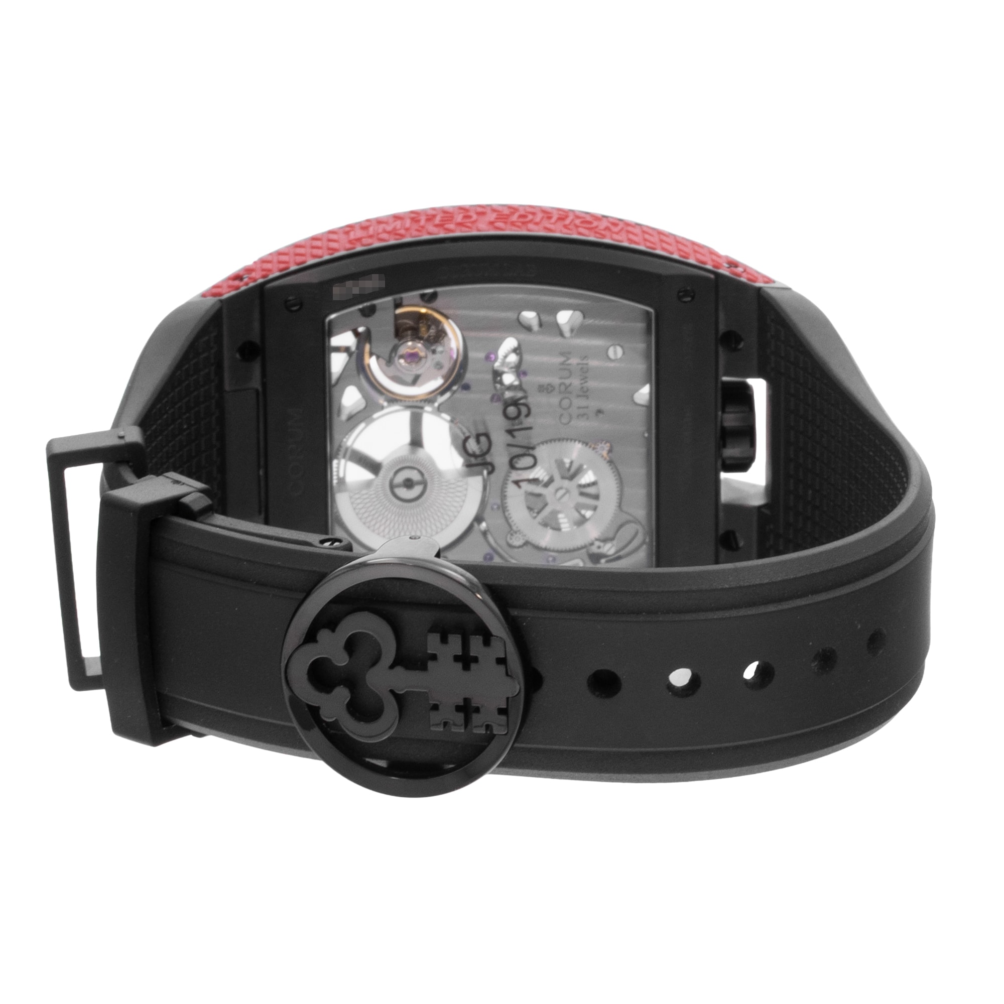 Corum Lab 01 Z1410/03860 40mm Skeleton Titanium Black DLC Mens Watch Box Card