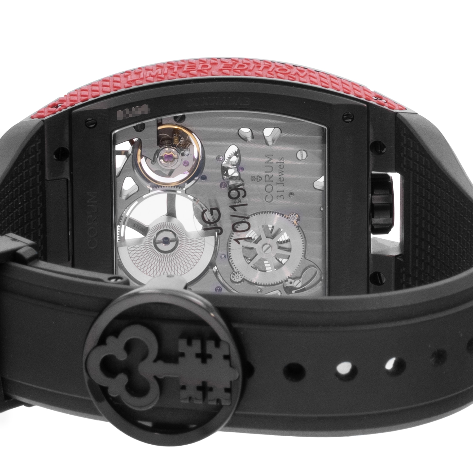 Corum Lab 01 Z1410/03860 40mm Skeleton Titanium Black DLC Mens Watch Box Card
