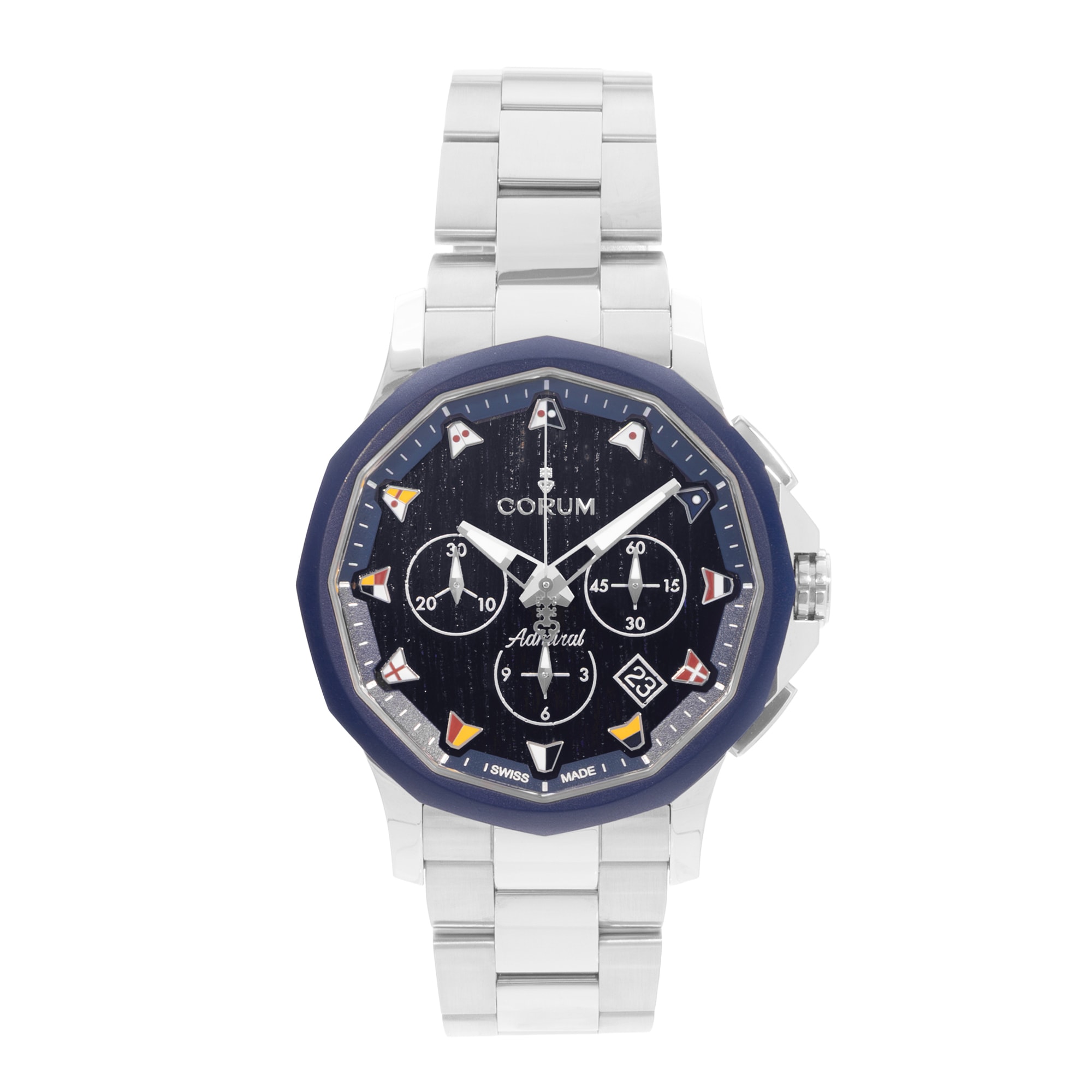 Corum Admiral Legend 984.113.22/V705 WB12 42mm Blue Steel Mens Watch Box Card