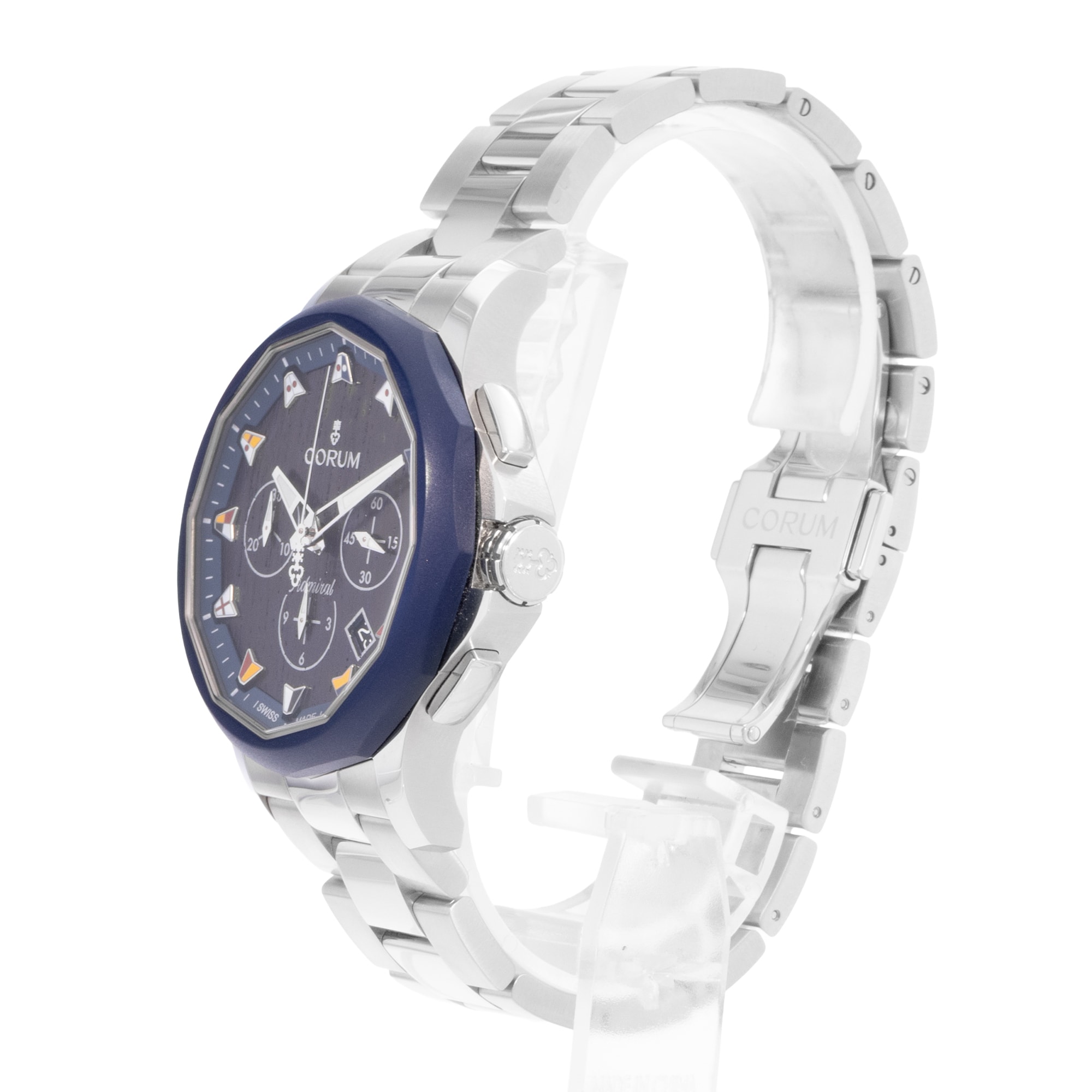 Corum Admiral Legend 984.113.22/V705 WB12 42mm Blue Steel Mens Watch Box Card