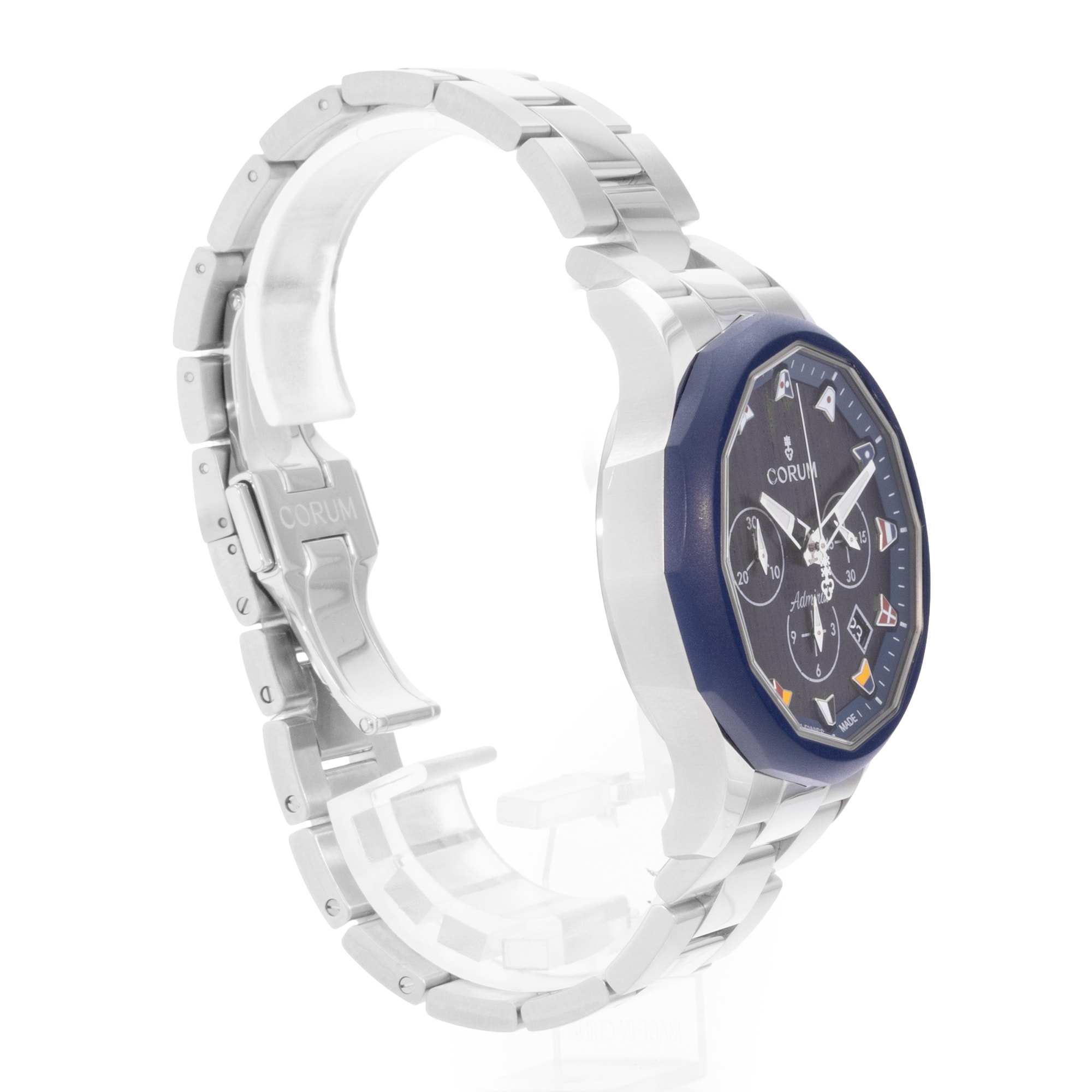 Corum Admiral Legend 984.113.22/V705 WB12 42mm Blue Steel Mens Watch Box Card