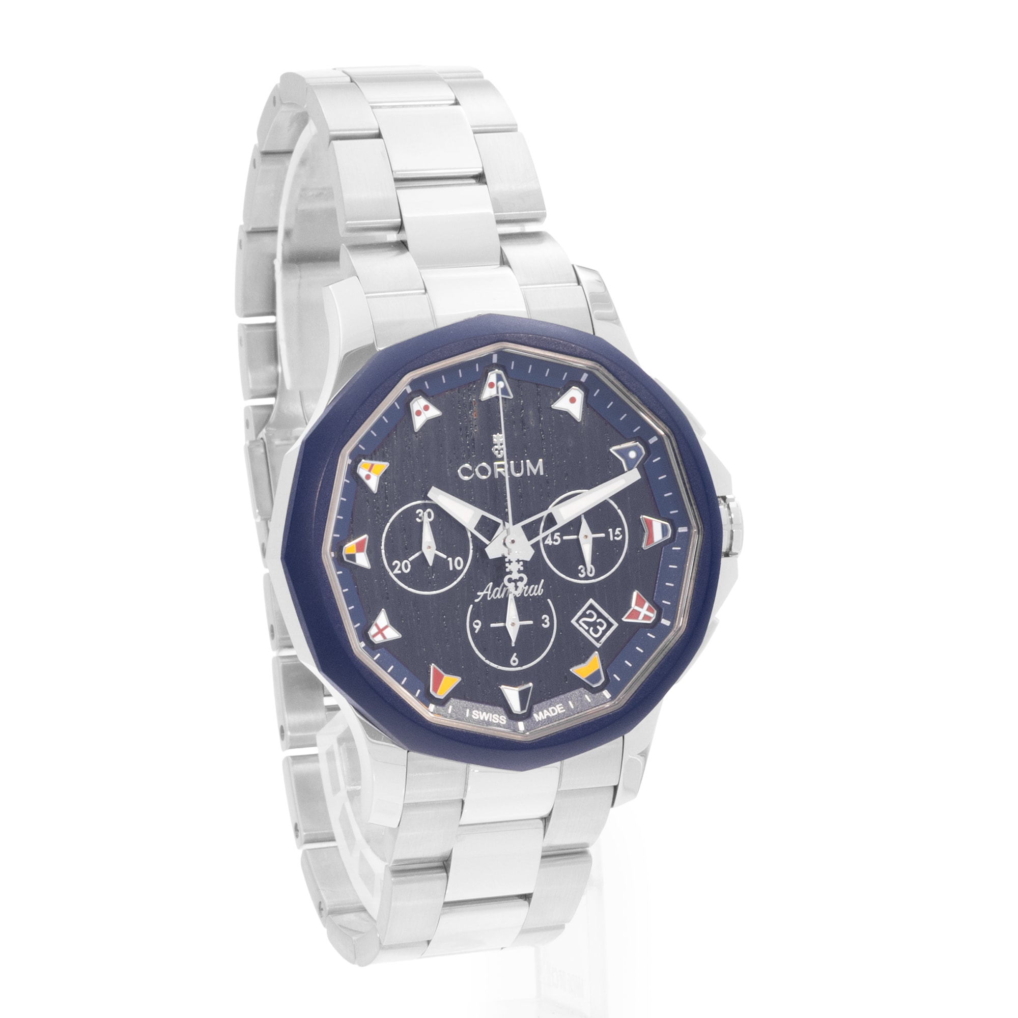 Corum Admiral Legend 984.113.22/V705 WB12 42mm Blue Steel Mens Watch Box Card