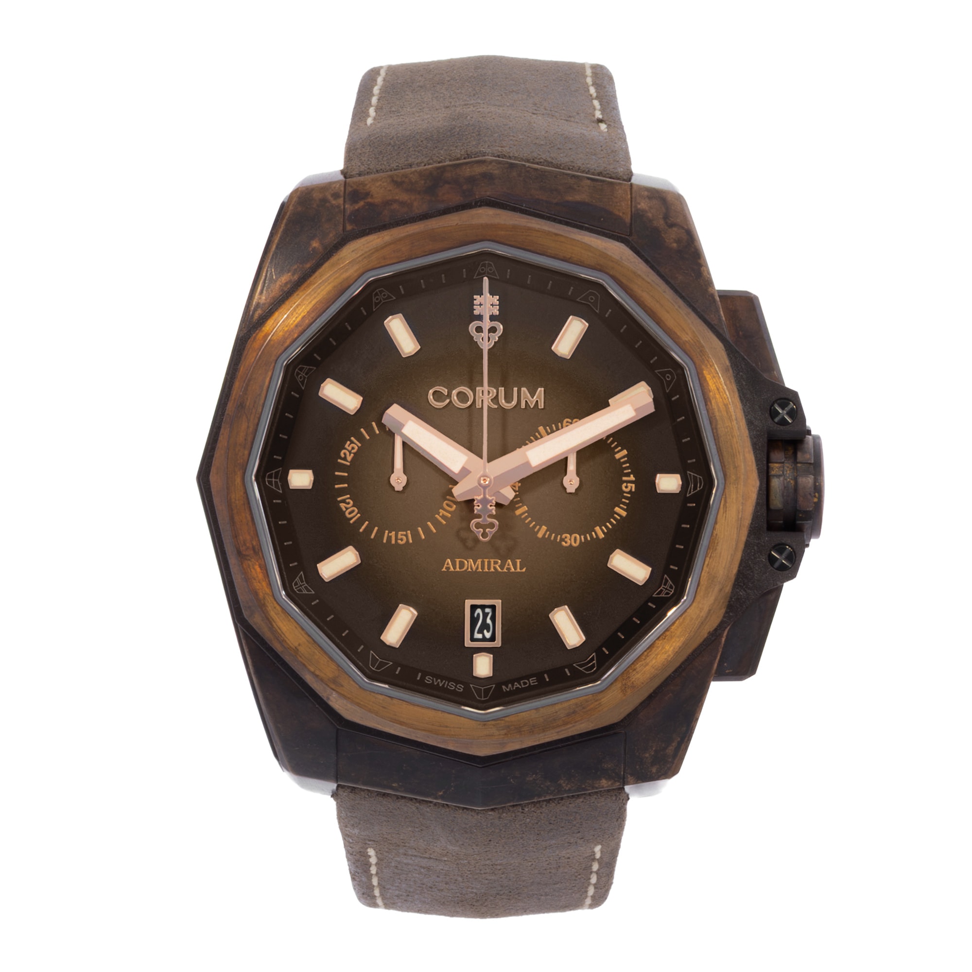 Corum Admiral AC1-45 116.200.53/0F62 BR01 Brown Dial Bronze Mens Watch Box Card