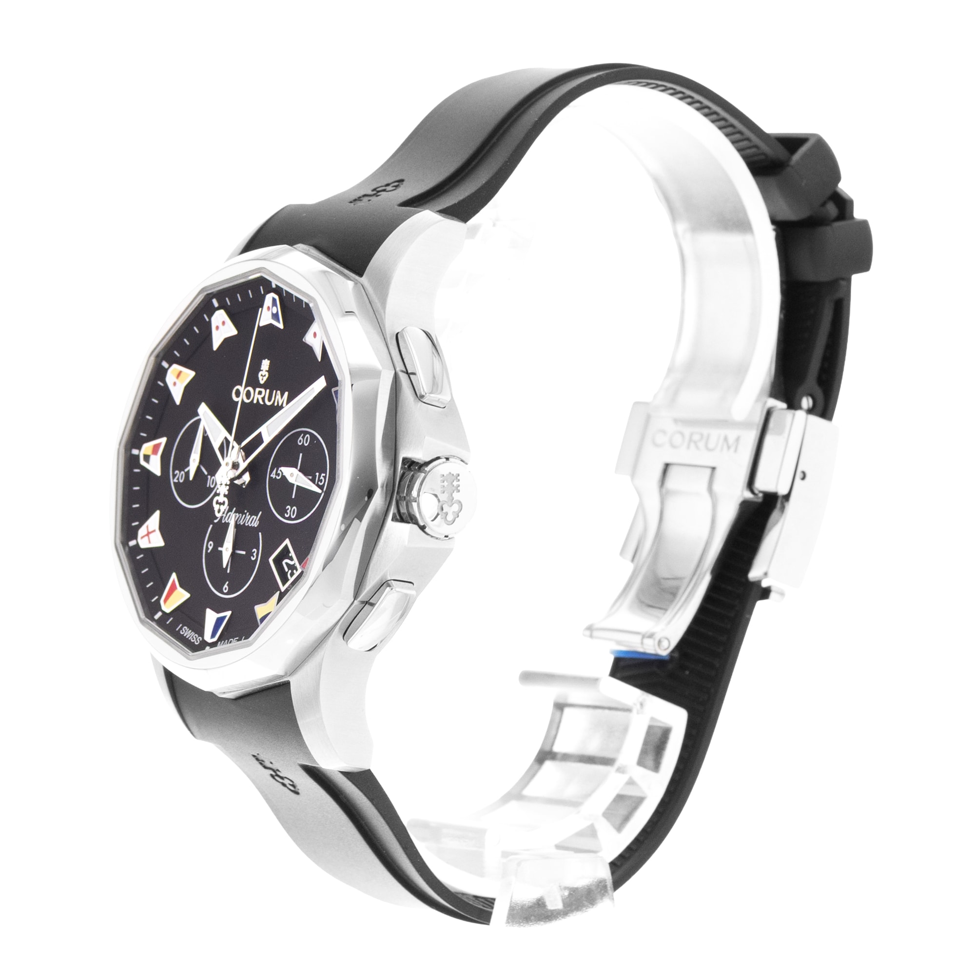 Corum Admiral 984.111.20/F371 AN52 42mm Black Steel Mens Watch Box Card