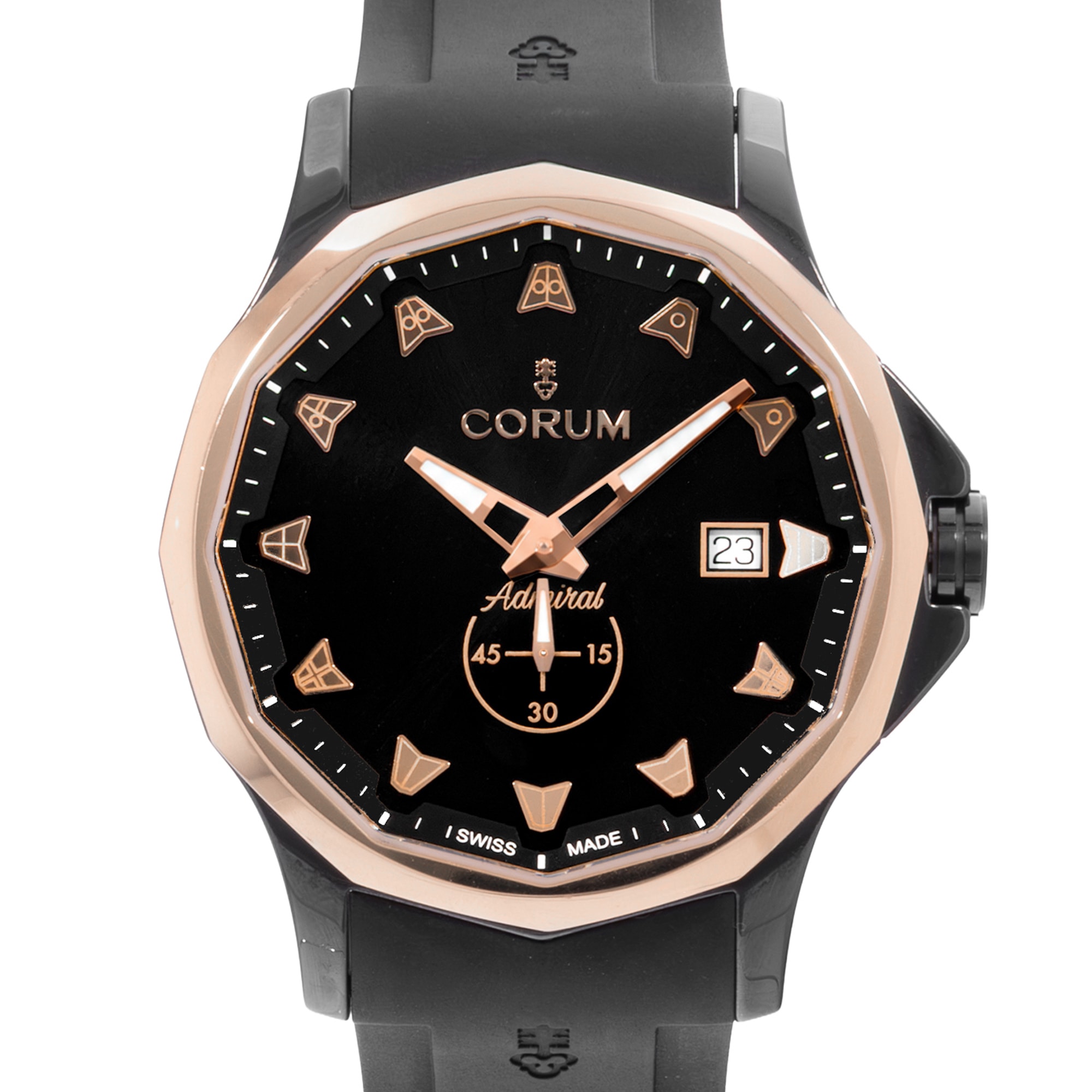 Corum Admiral 395.600.92/F371 BG10 42mm Ceramic Rose Gold Mens Watch Box Card