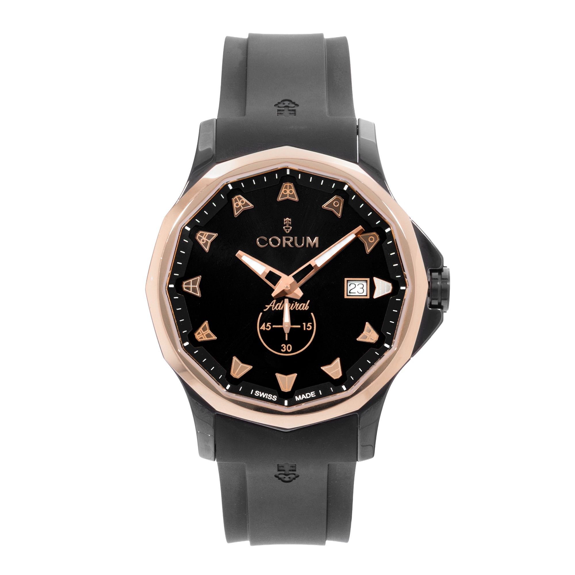 Corum Admiral 395.600.92/F371 BG10 42mm Ceramic Rose Gold Mens Watch Box Card
