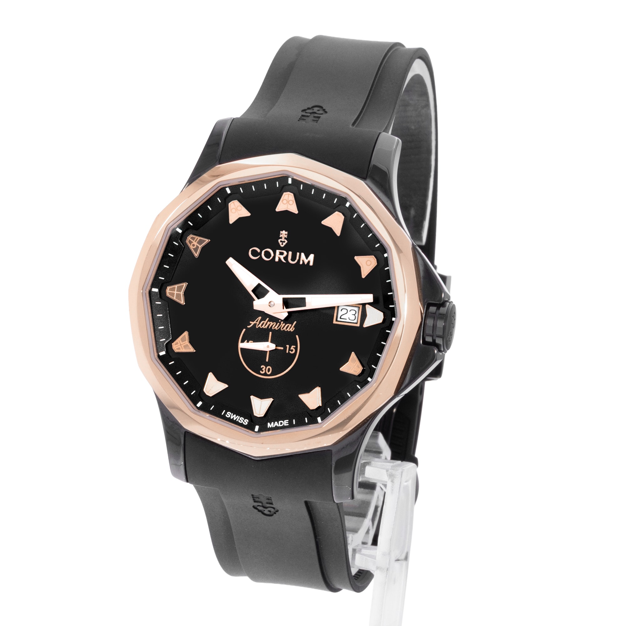 Corum Admiral 395.600.92/F371 BG10 42mm Ceramic Rose Gold Mens Watch Box Card
