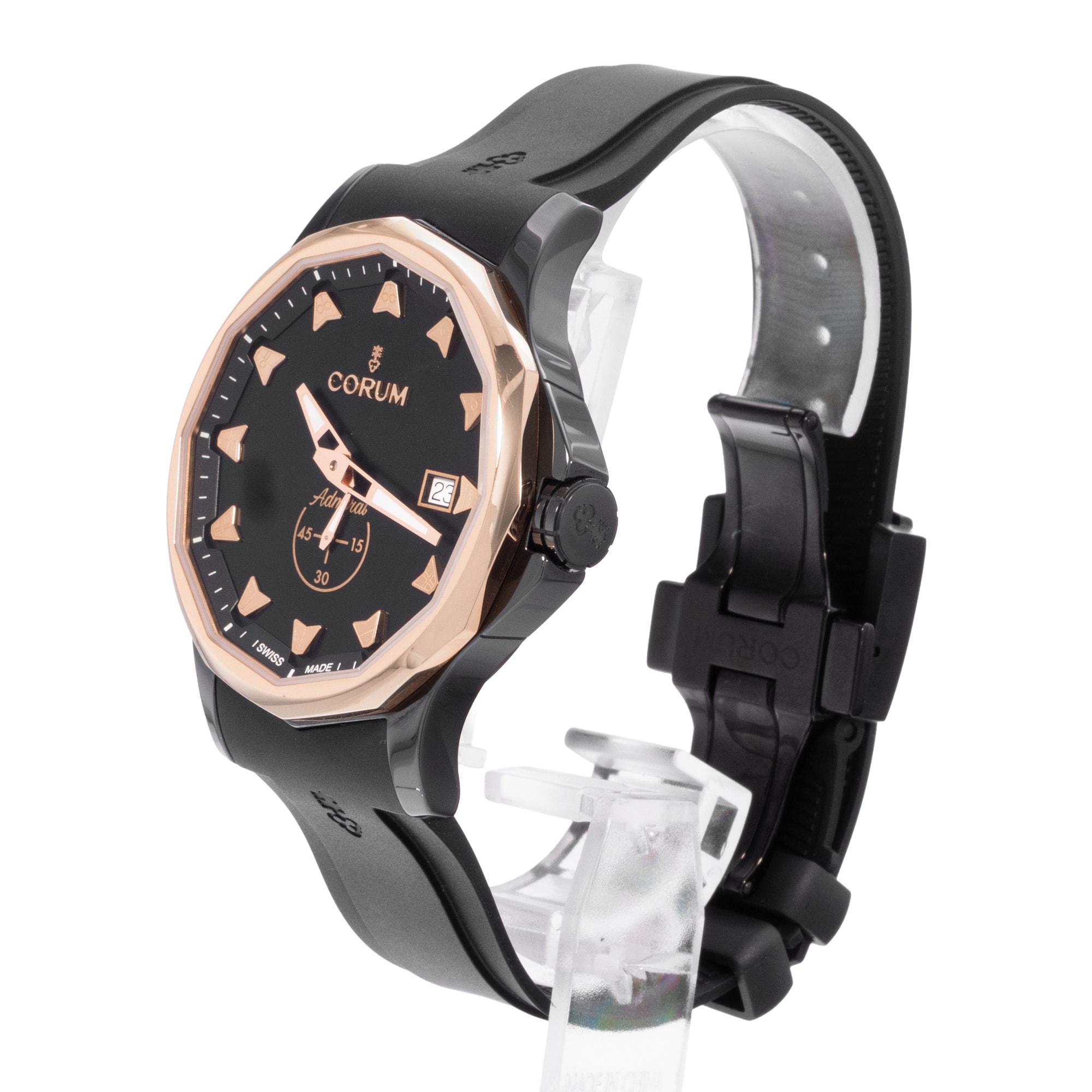 Corum Admiral 395.600.92/F371 BG10 42mm Ceramic Rose Gold Mens Watch Box Card