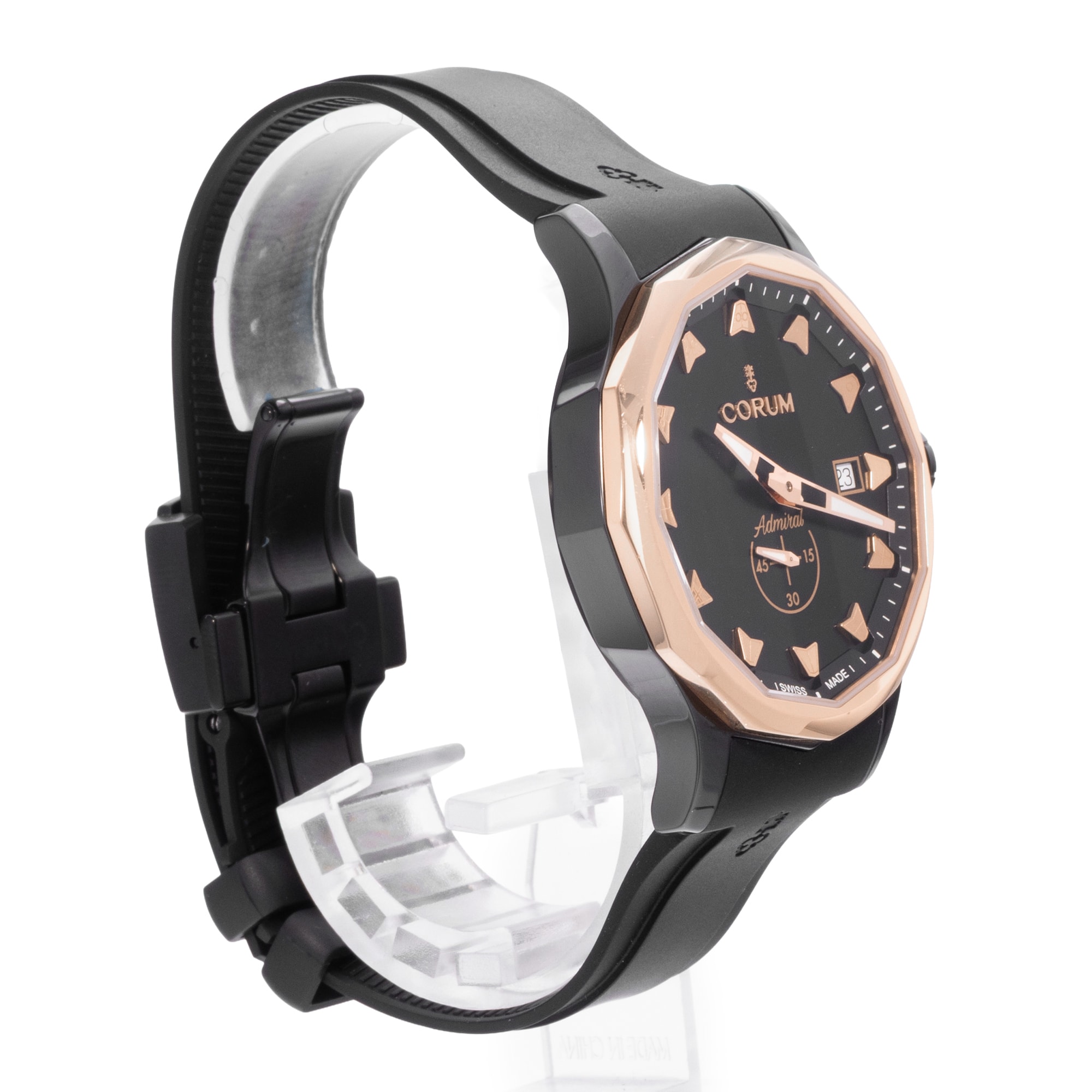 Corum Admiral 395.600.92/F371 BG10 42mm Ceramic Rose Gold Mens Watch Box Card