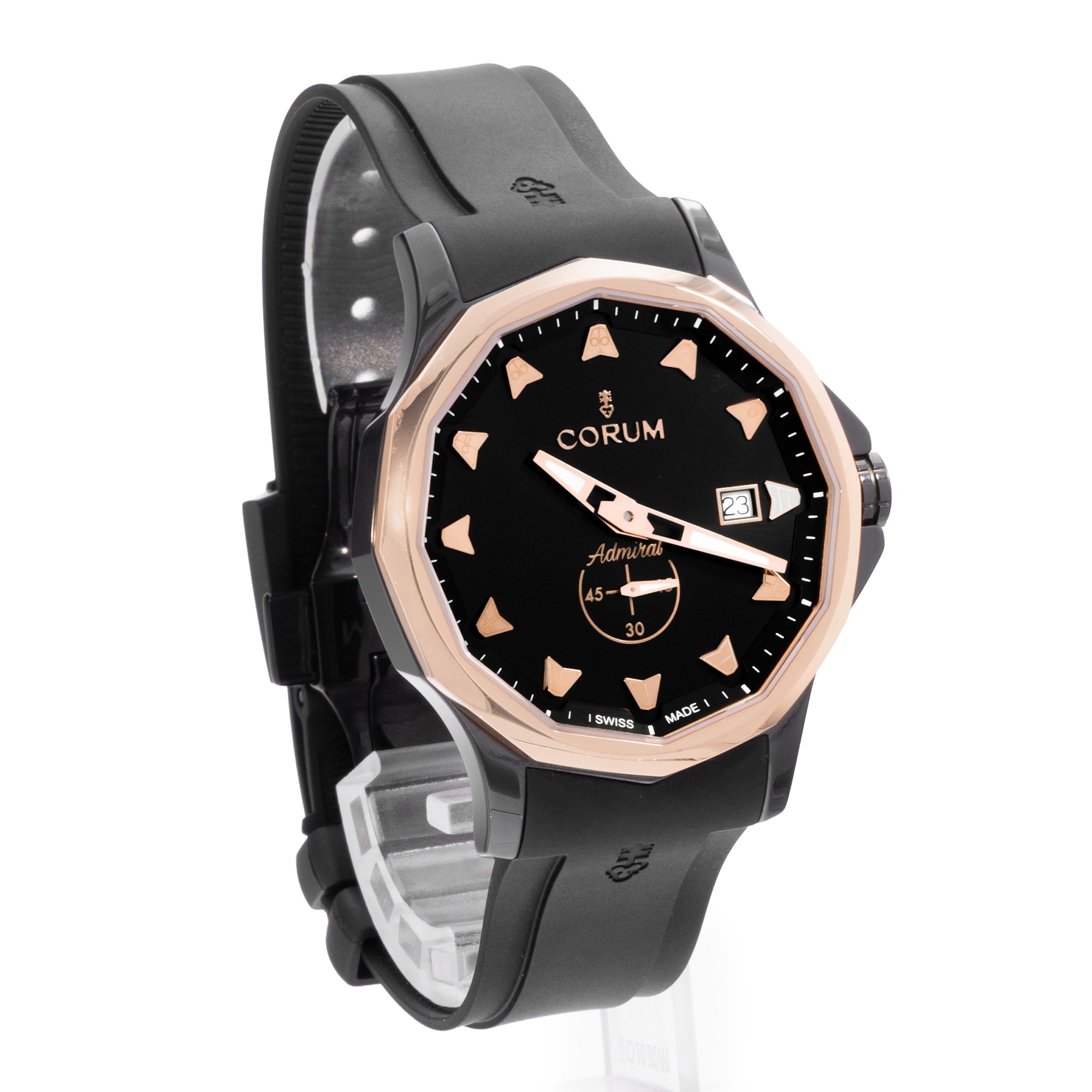 Corum Admiral 395.600.92/F371 BG10 42mm Ceramic Rose Gold Mens Watch Box Card