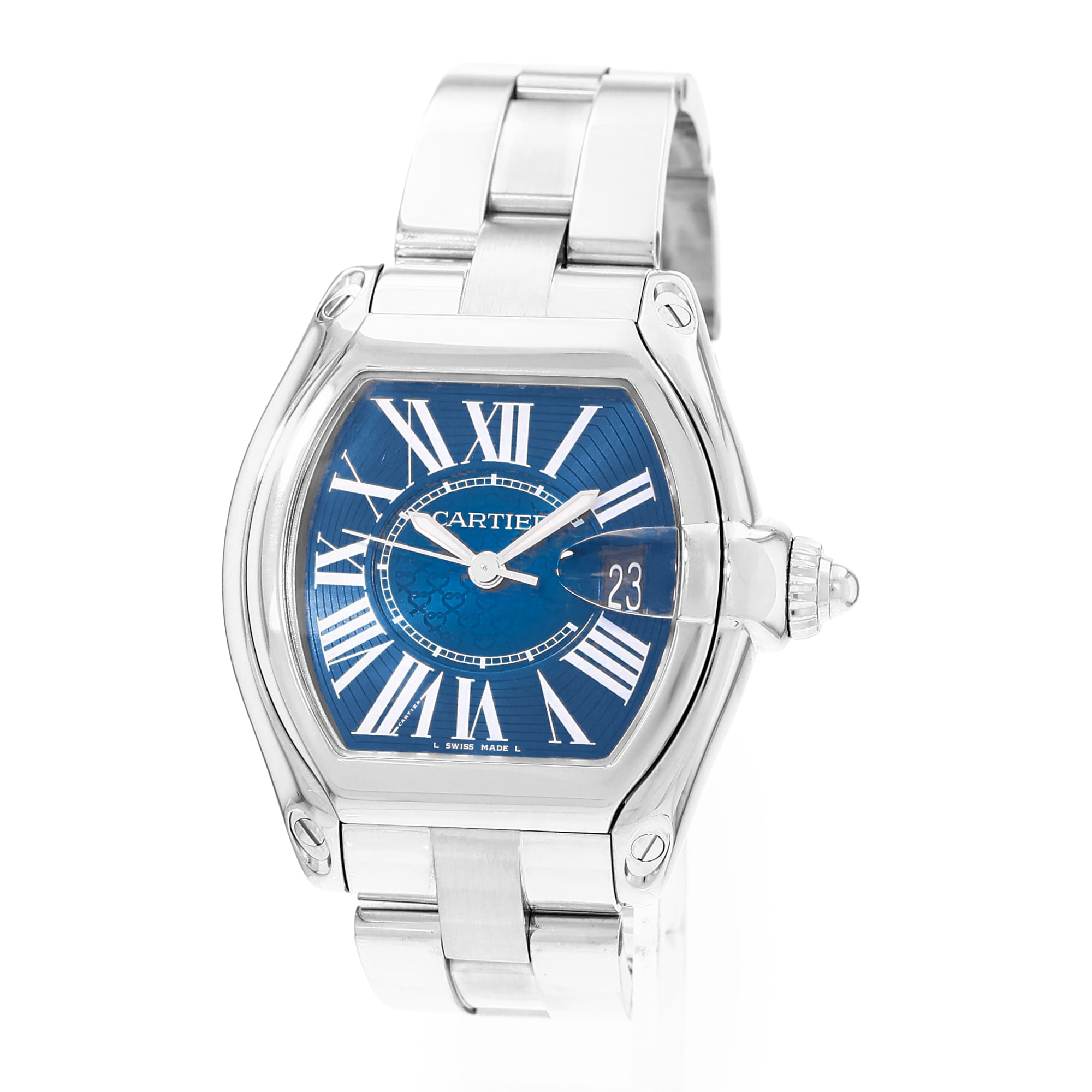 Cartier Roadster W6206012 3179 40mm Blue Dial Steel Mens Watch