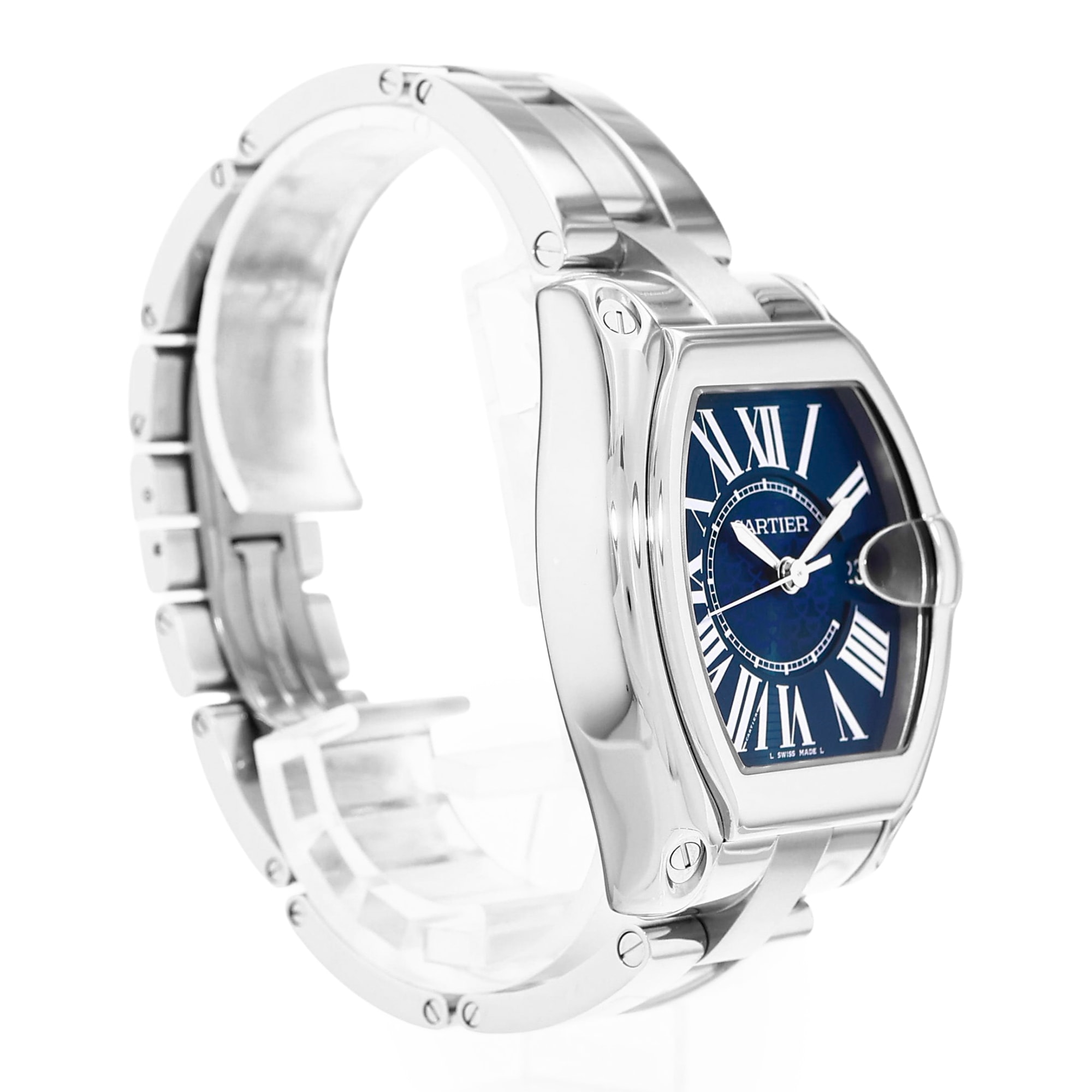 Cartier Roadster W6206012 3179 40mm Blue Dial Steel Mens Watch