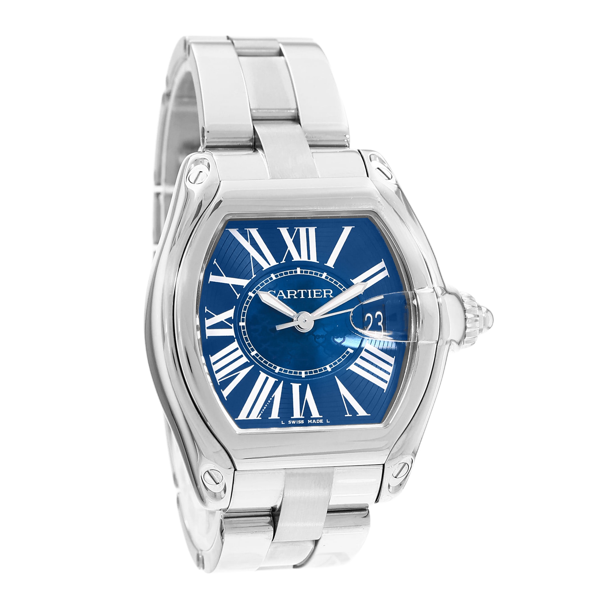 Cartier Roadster W6206012 3179 40mm Blue Dial Steel Mens Watch