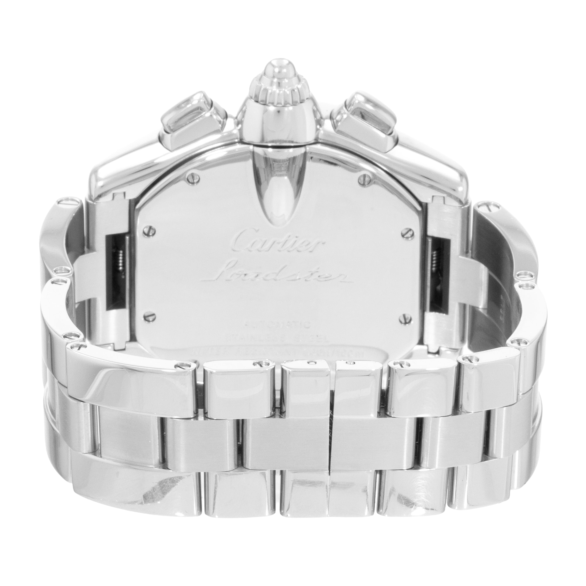 Cartier Roadster W62019X6 2618 43mm XL Silver Dial Steel Mens Mens Watch