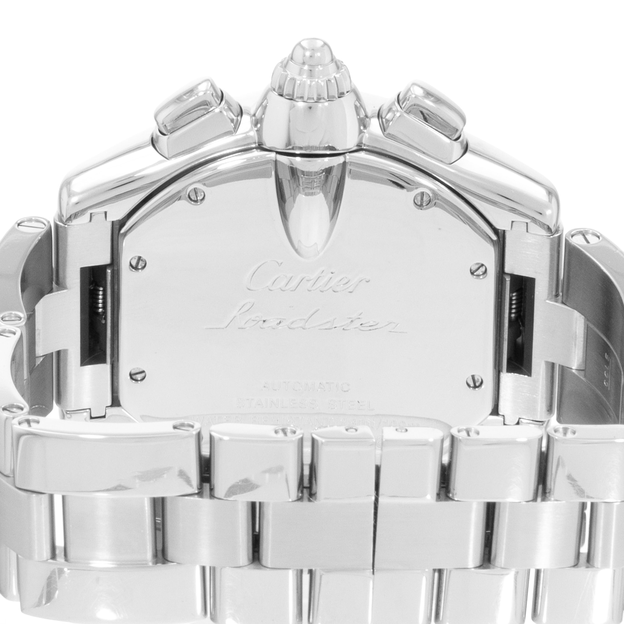 Cartier Roadster W62019X6 2618 43mm XL Silver Dial Steel Mens Mens Watch