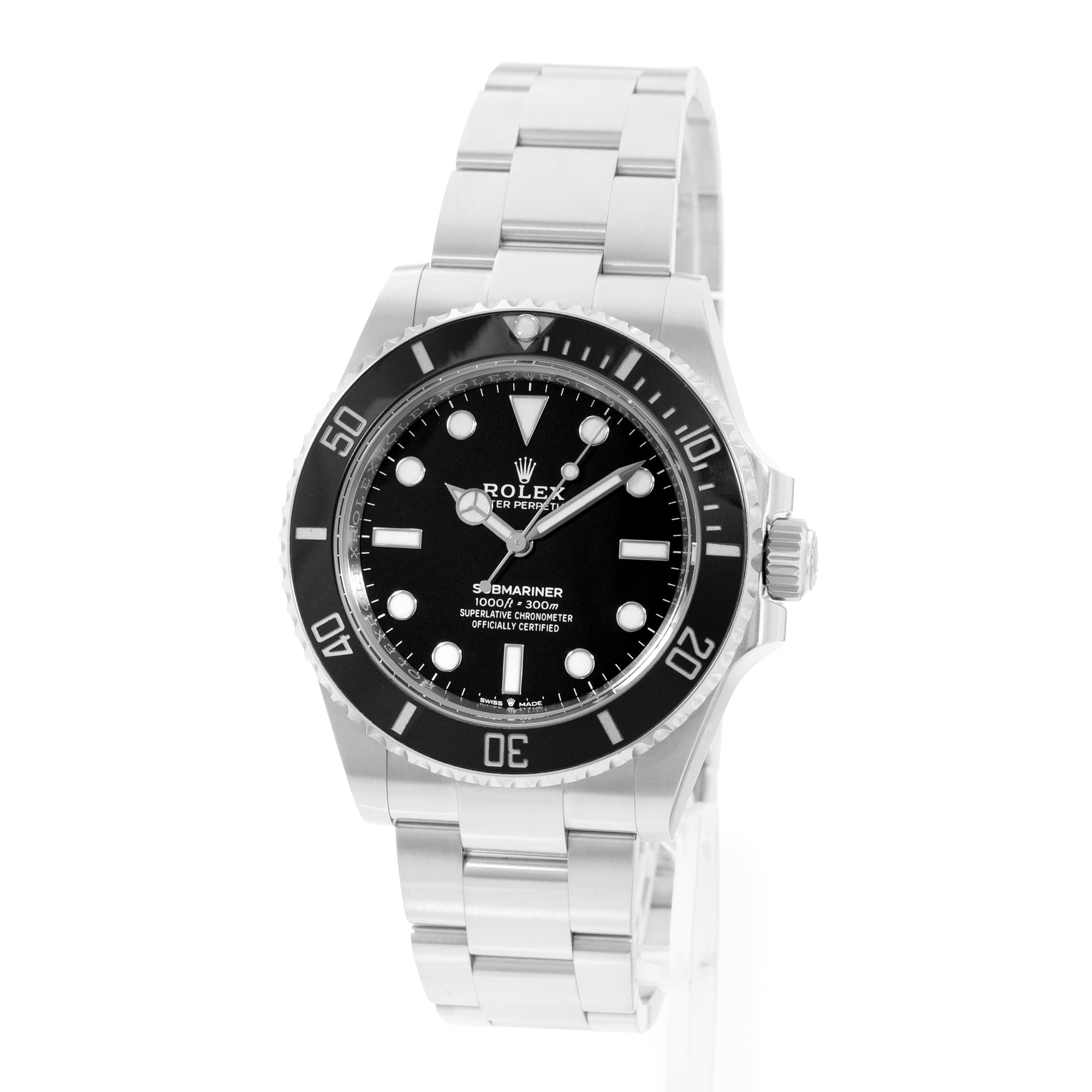 Rolex Submariner No Date 124060 Black Ceramic Steel Oyster Mens Watch Card