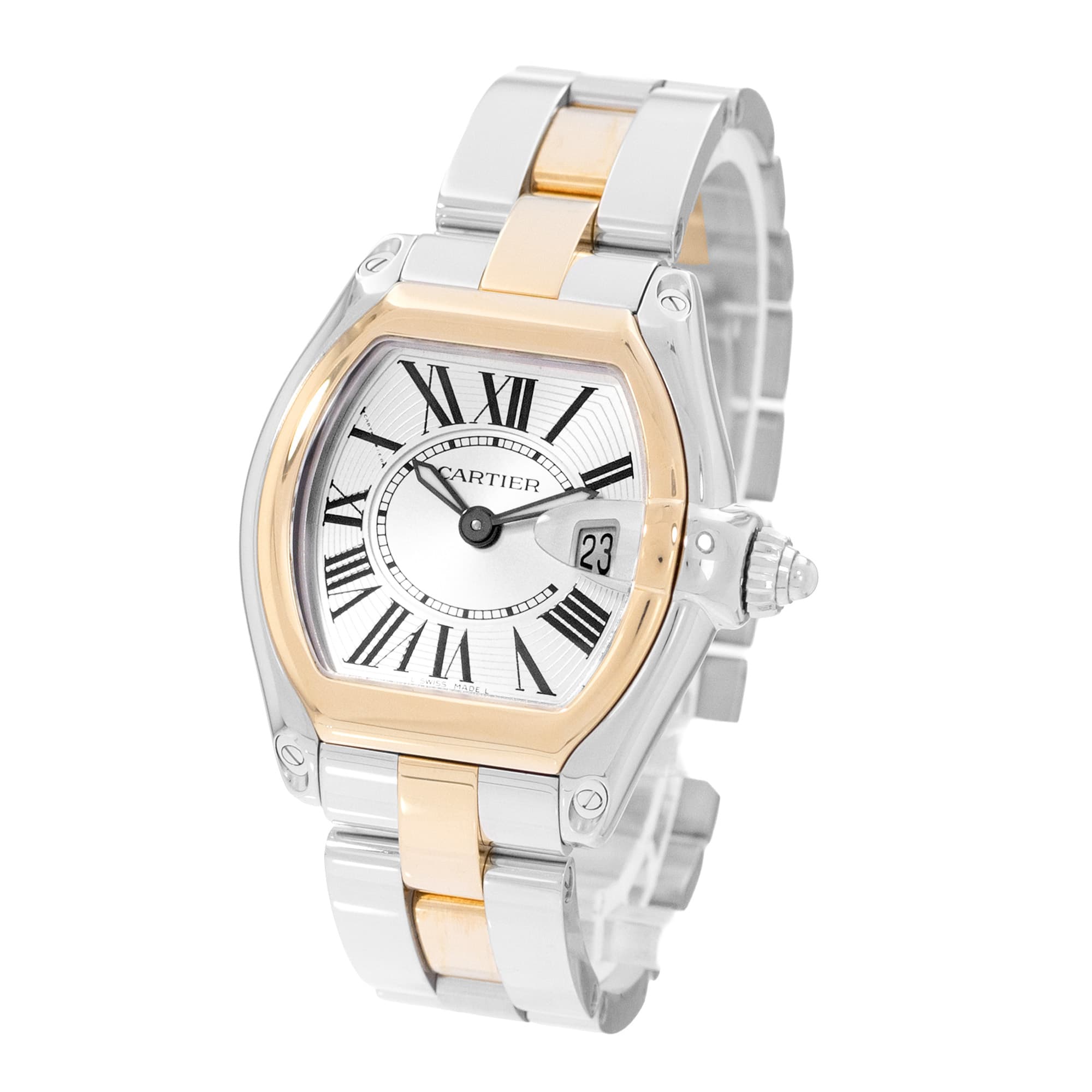 Cartier Roadster W62026Y4 2675 31mm Small Steel Yellow Gold Ladies Watch Papers