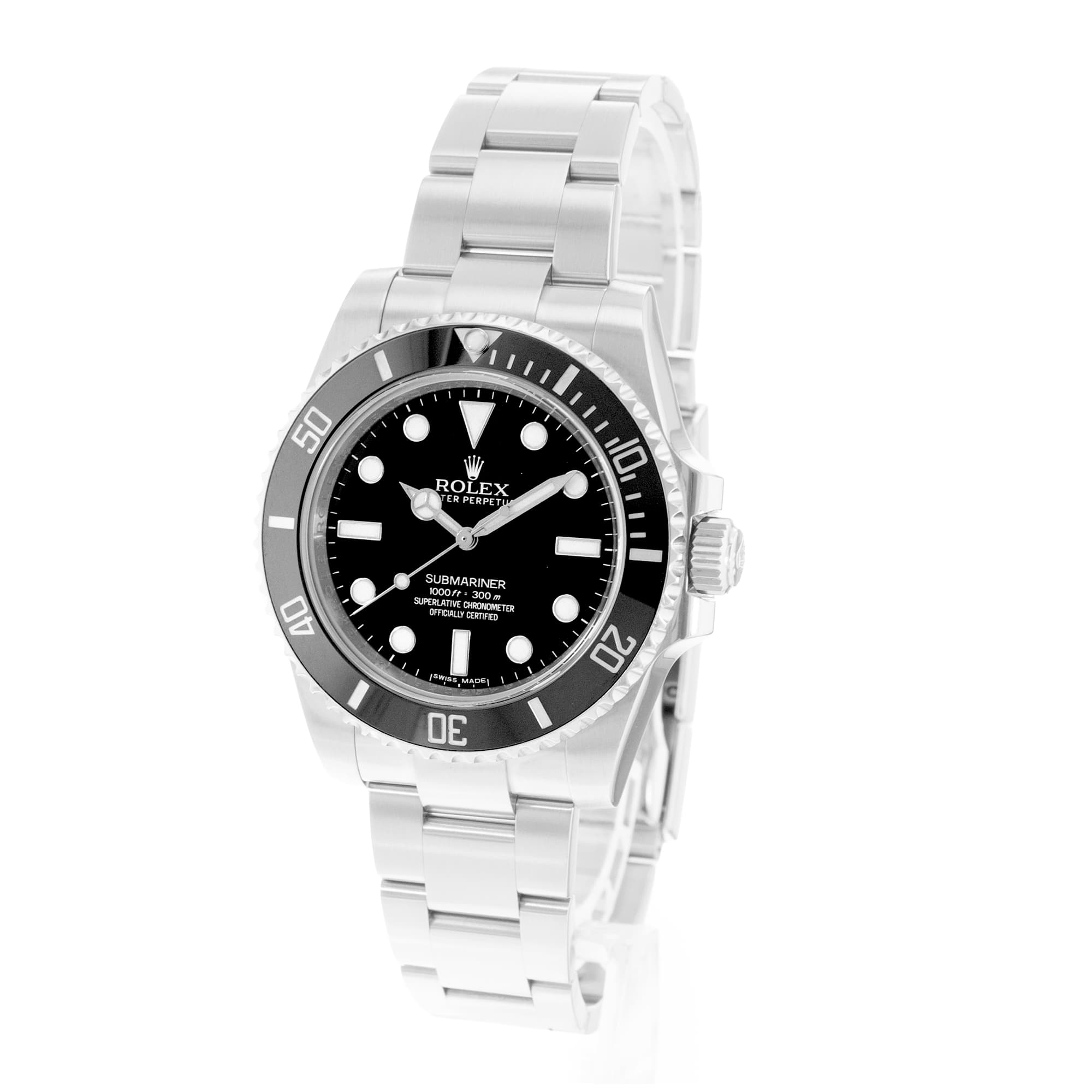Rolex Submariner No Date 114060 40mm Black Dial Steel Oyster Mens Watch Card